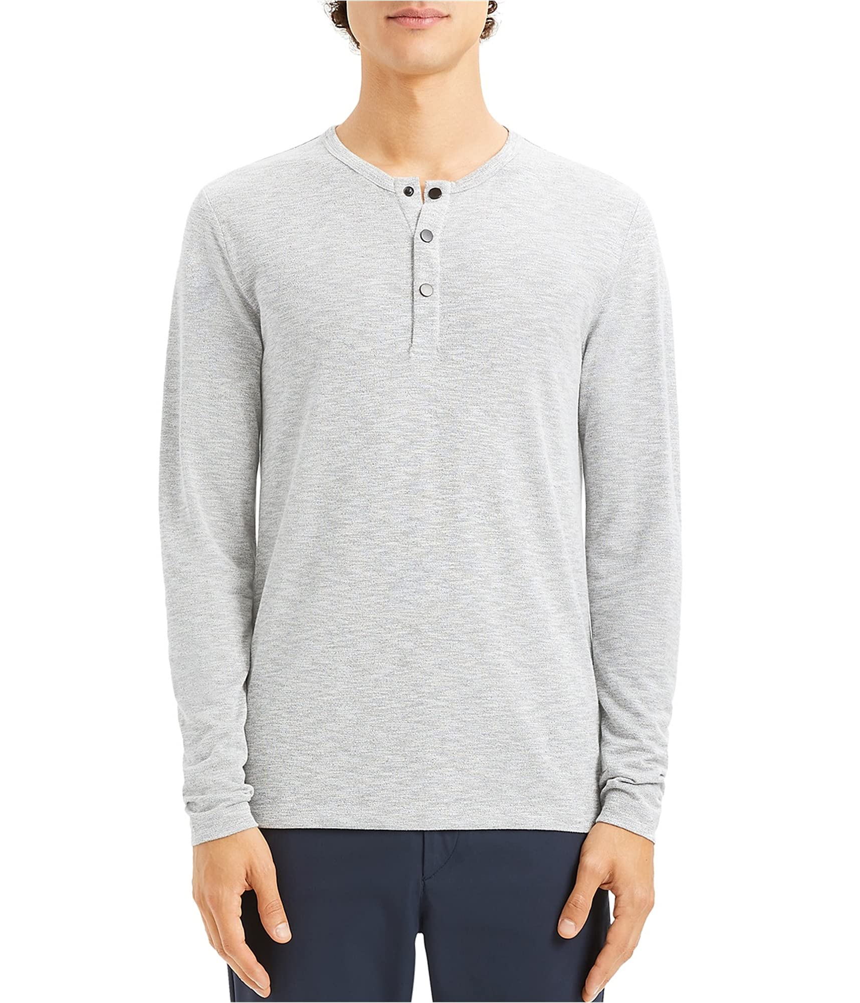 Theory Men's Snap Henley Shirt | Premium Cotton Button-Up Casual Shirt for Men | Perfect for Work, Date Night & Weekend Outfits