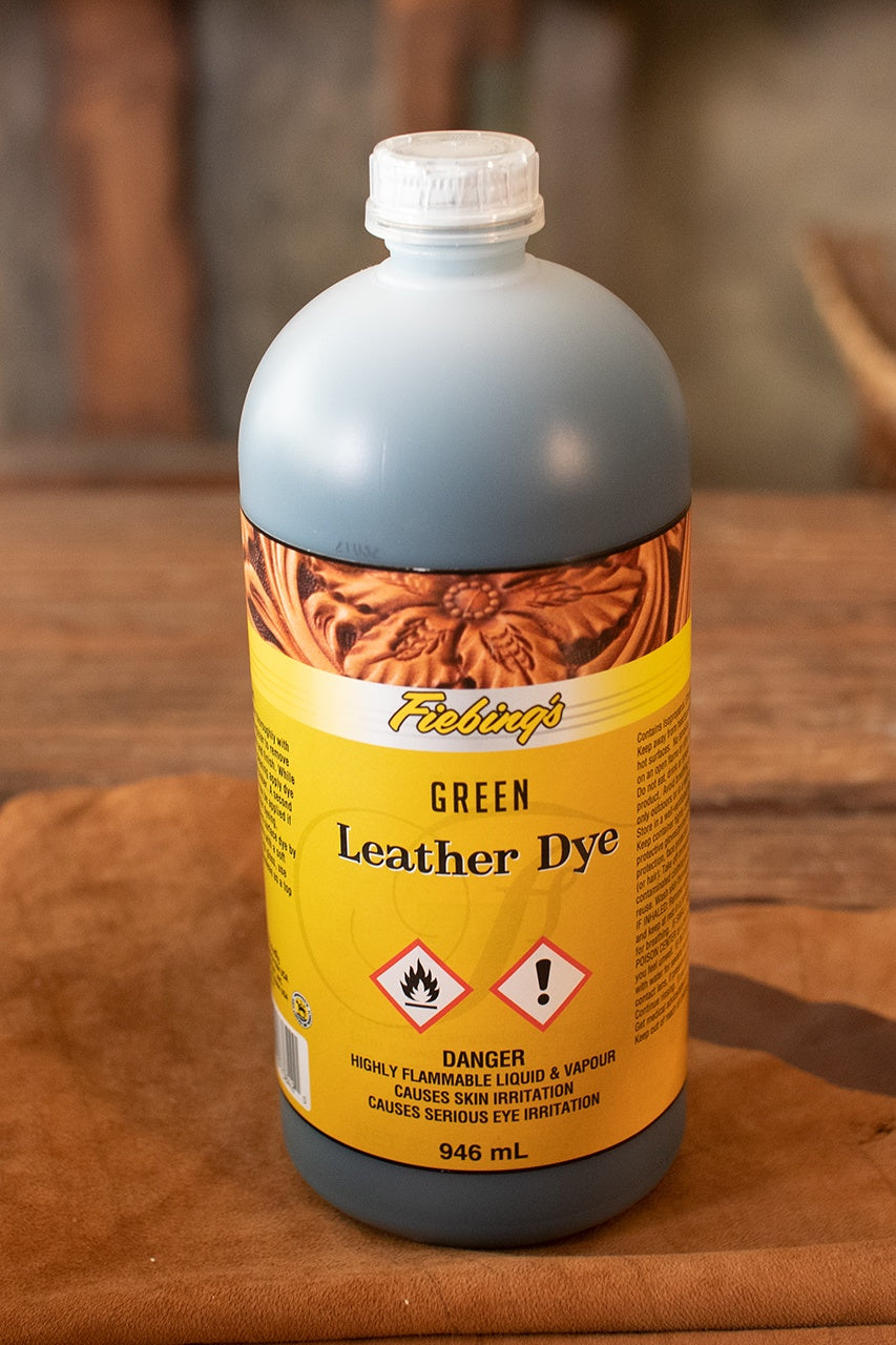 Fiebing's Professional Leather Dye - 32 oz (946 ml) Bottle - Rich Green Color for Leather Crafting, Shoes, Bags & Furniture - Perfect for DIY Leather Repair & Restoration Projects