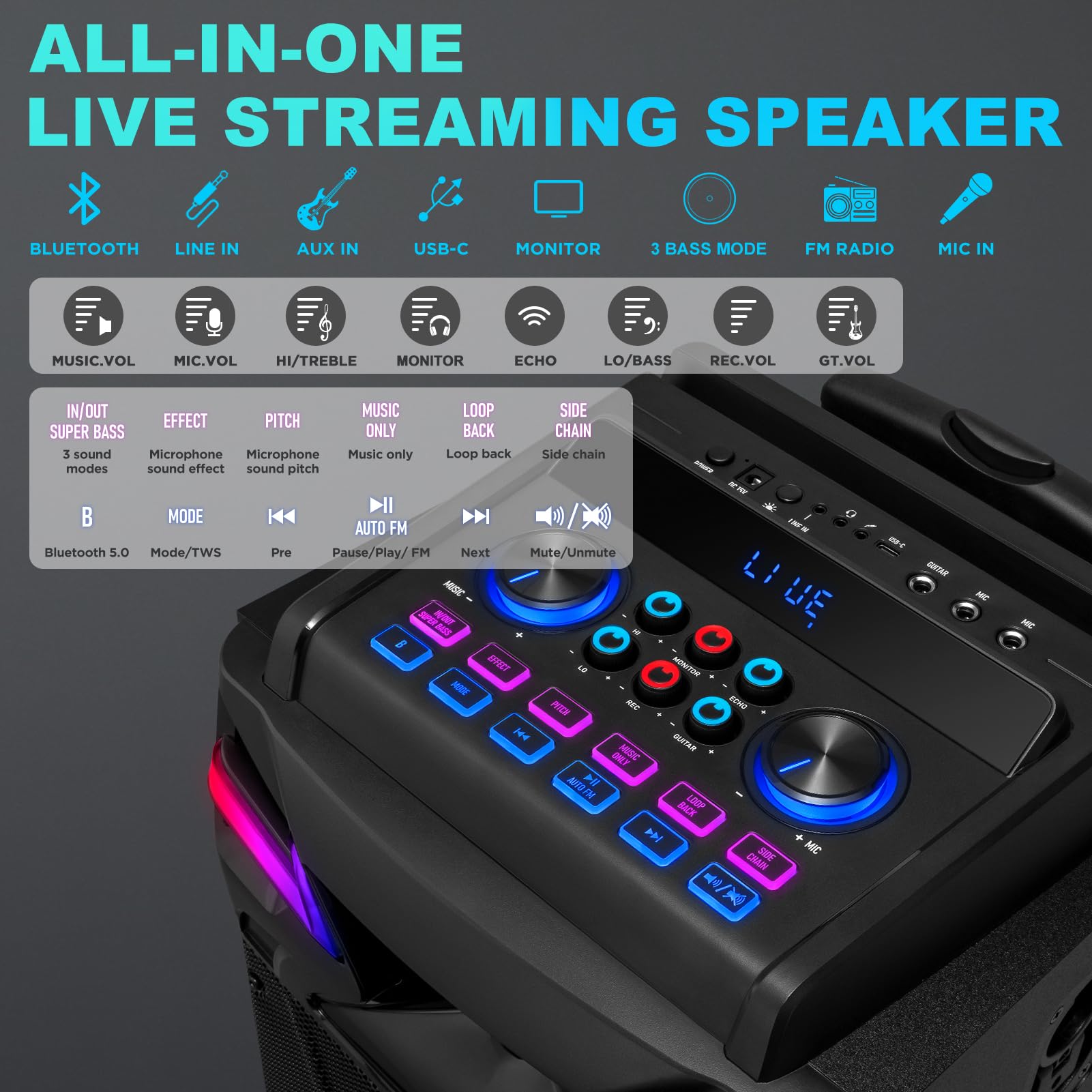 GTSK210-1 Professional Karaoke Machine with 10