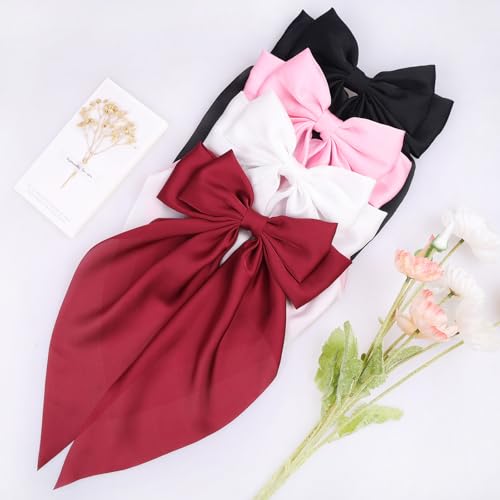 Satin Clips- Black, Red, Pink, White