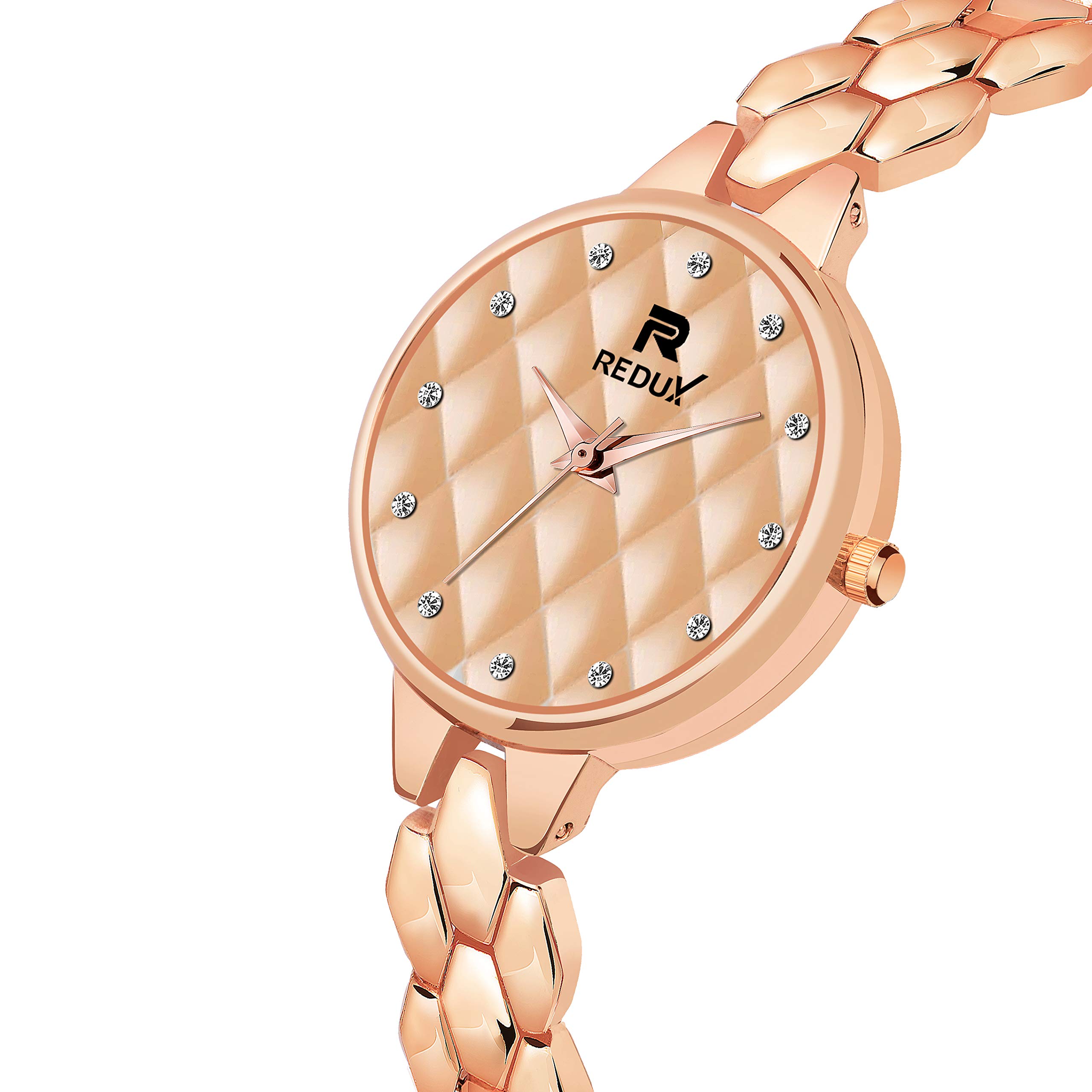 REDUX Analogue Rose Gold Dial Women's Watch RWS0389S - Elegant Fashion Watch for Women, Perfect for Office, Party & Everyday Wear