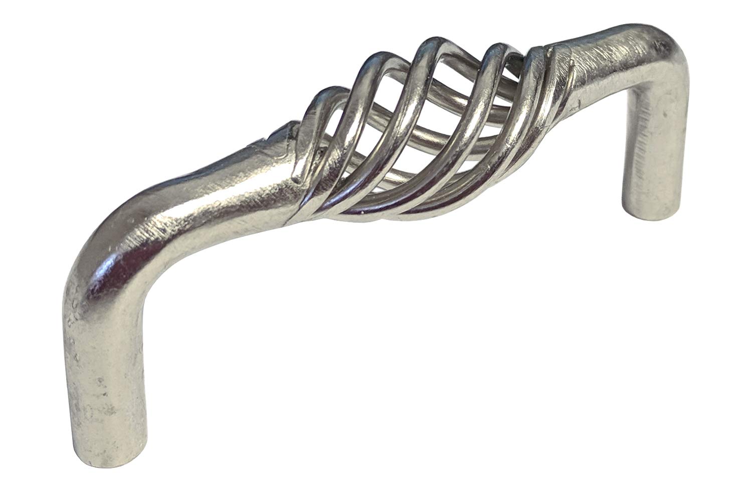5 Pack Satin Nickel Cabinet Handles - Birdcage Twist Pulls for Kitchen Furniture (3