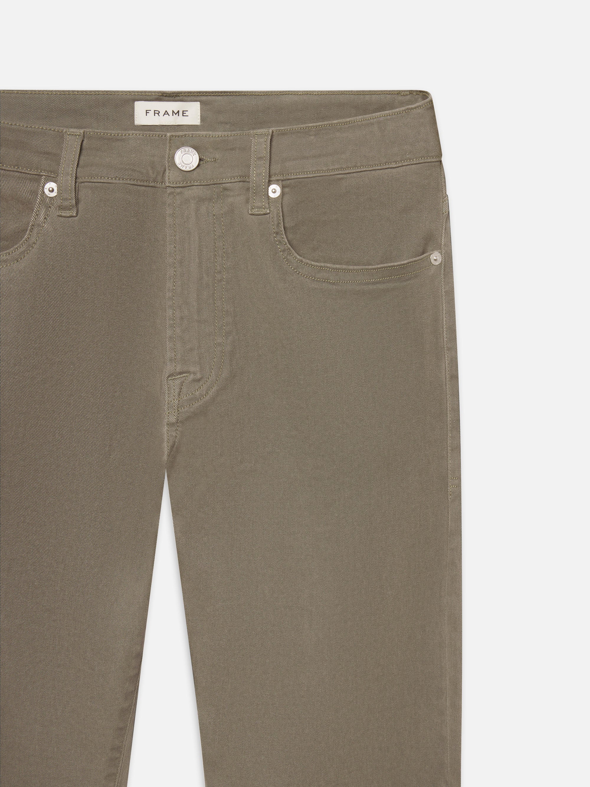 L'Homme Slim Brushed Twill Pants for Men - Dusty Sage Green Casual Trousers | Comfortable Office Wear & Smart Casual Outfits