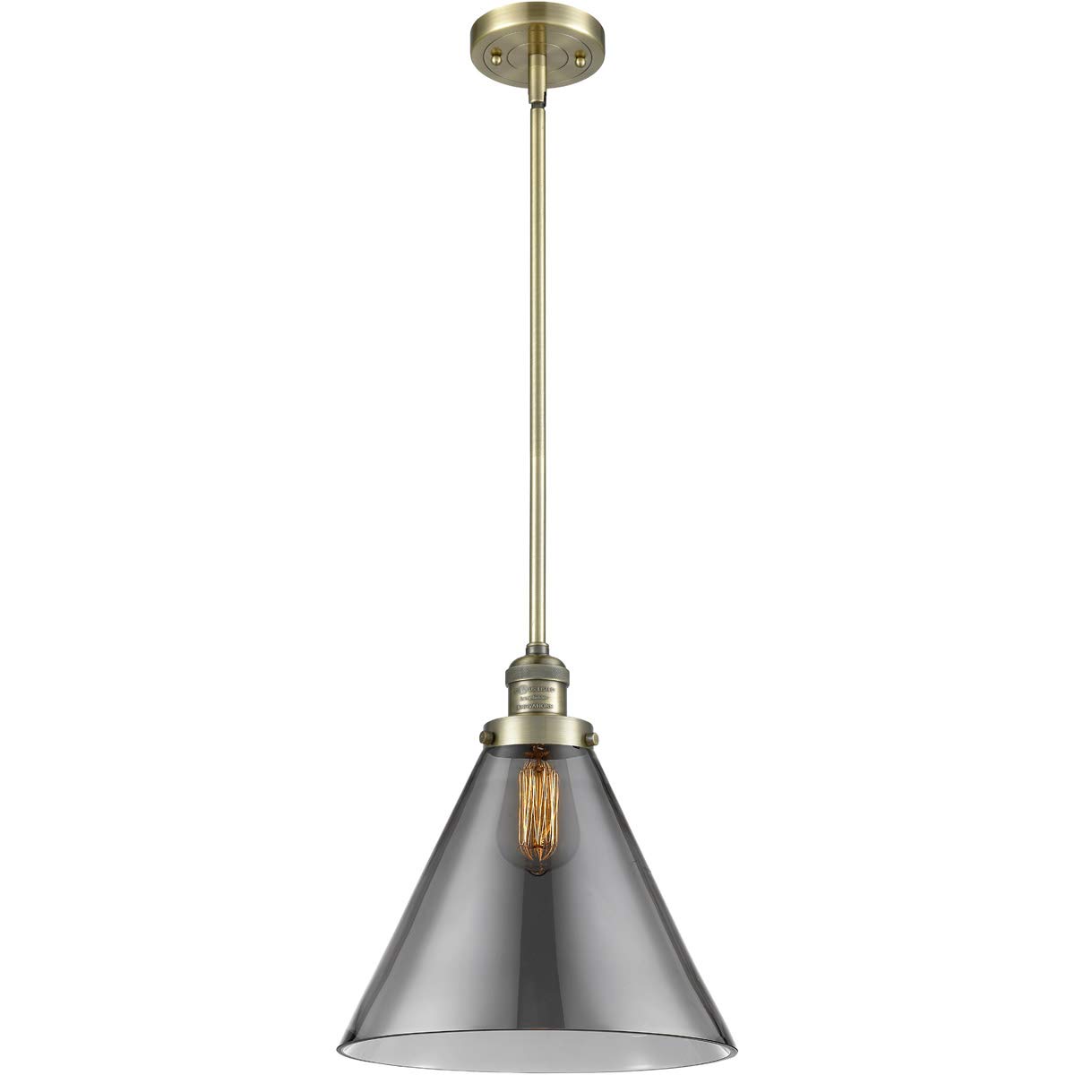 Vintage Dimmable LED Pendant Light - Antique Brass Finish, 1-Light Hanging Fixture for Kitchen Island, Dining Room & Bar Counter Lighting | Energy Efficient & Dimmable Modern Farmhouse Decor