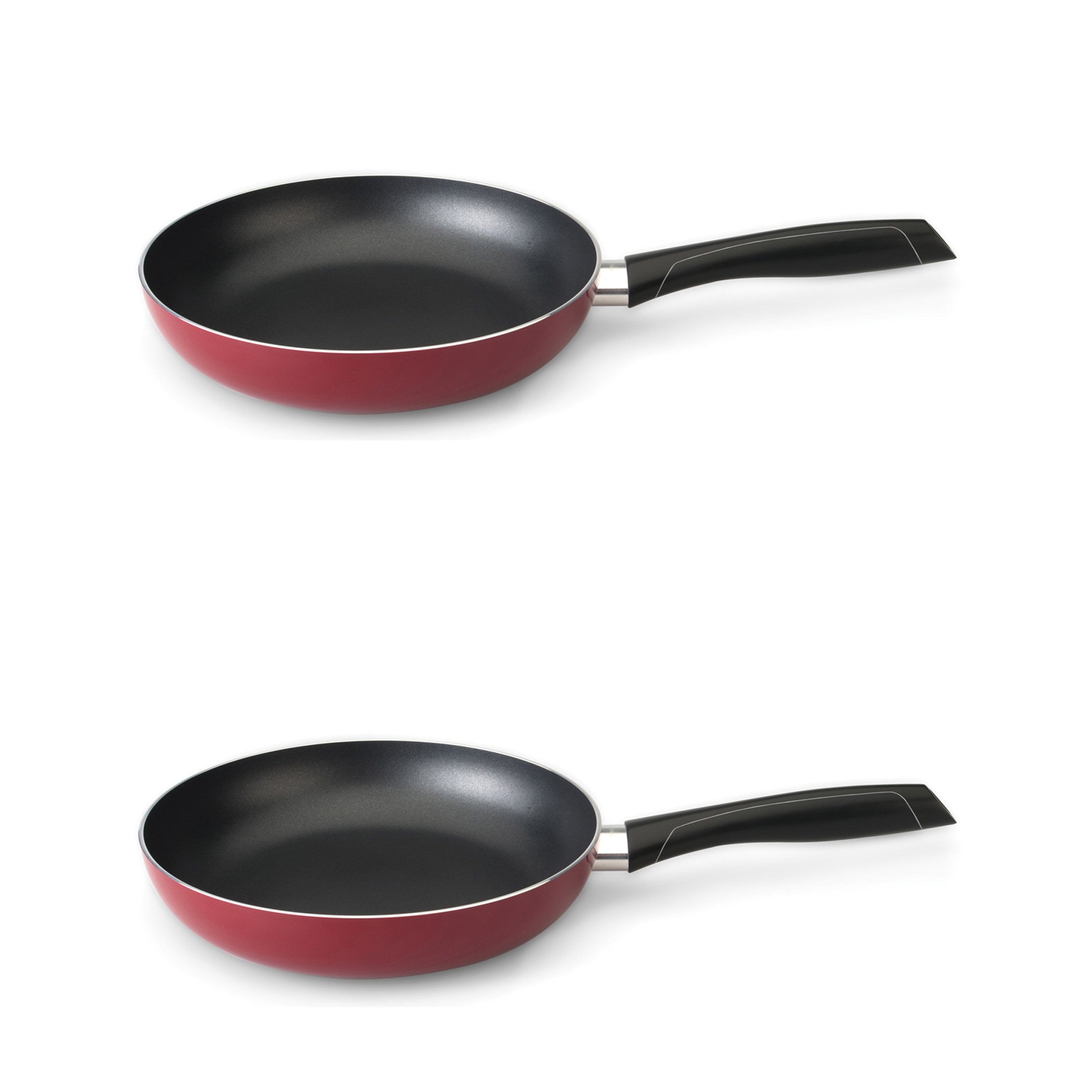 BergHOFF Geminis 2-Piece Nonstick Aluminum Fry Pan Set, 9.5 Inch, Red - Perfect for Sautéing, Frying & Cooking Eggs - Ideal for Home Kitchen & Restaurant Use
