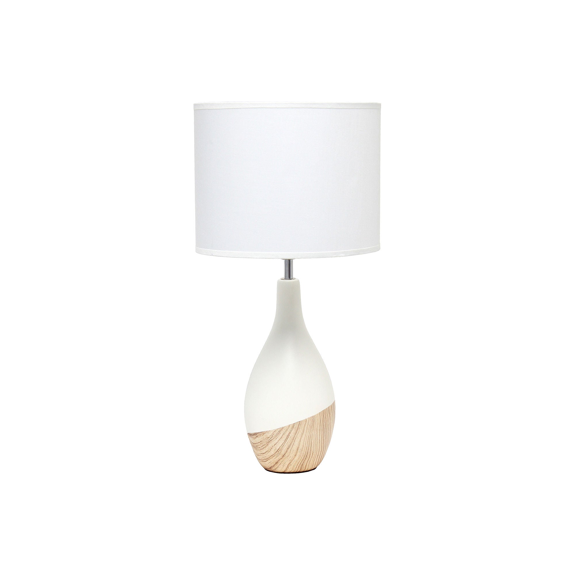 Stylish Ceramic Table Lamp LT1118 - Light Wood Finish, Simple Design for Living Room, Bedroom & Office Decor