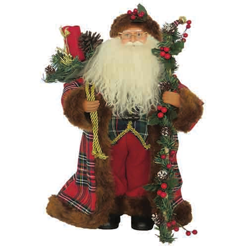 Festive Christmas Plaid Santa Blanket - Cozy Holiday Throw for Christmas Decor, Gifts & Winter Home Decorations | Perfect for Sofa, Bed & Fireplace Snuggling
