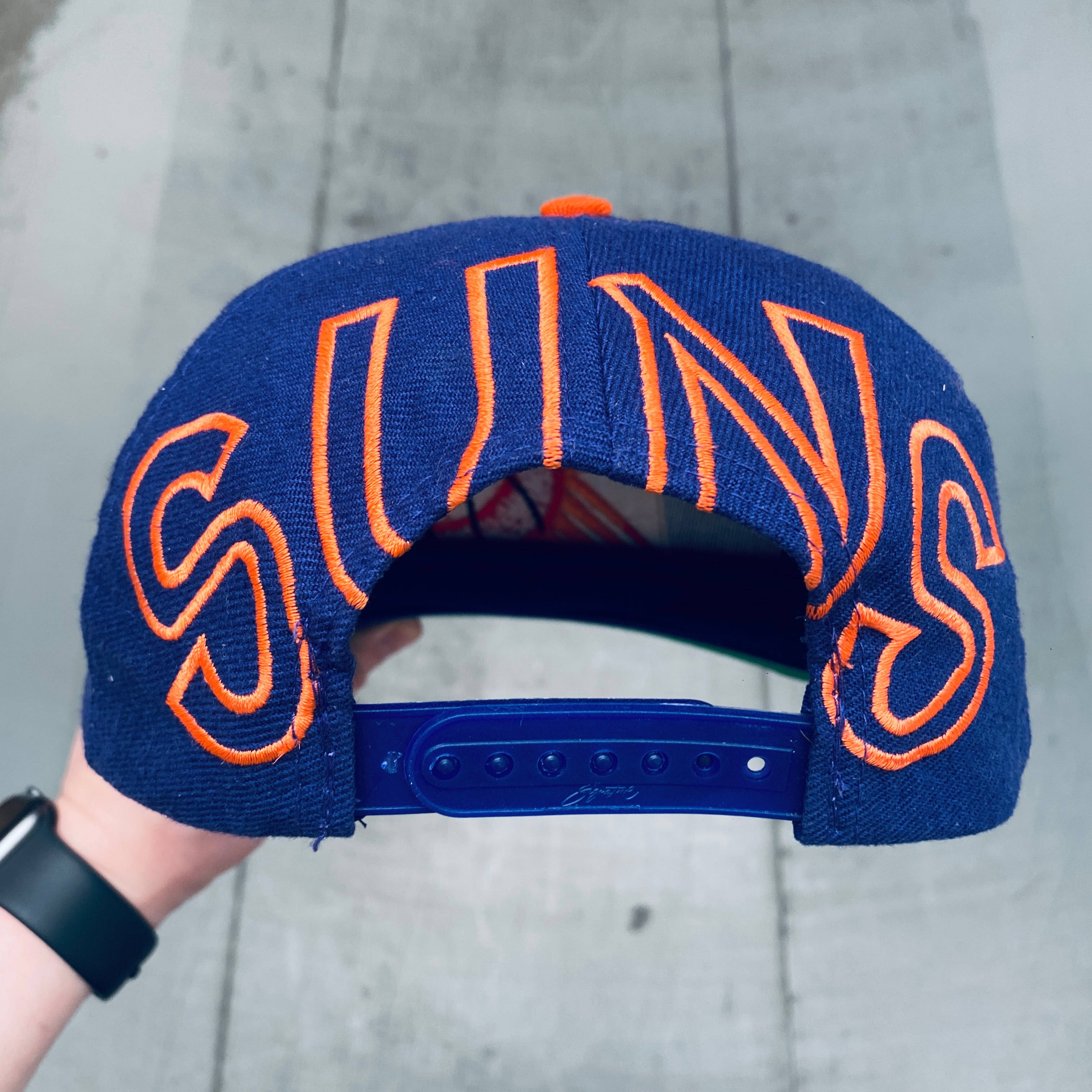 Phoenix Suns 1990s Vintage Big Logo Embroidered Snapback Hat - Retro Basketball Cap for Men & Women - Perfect for NBA Games, Streetwear Fashion and Suns Fans Collection