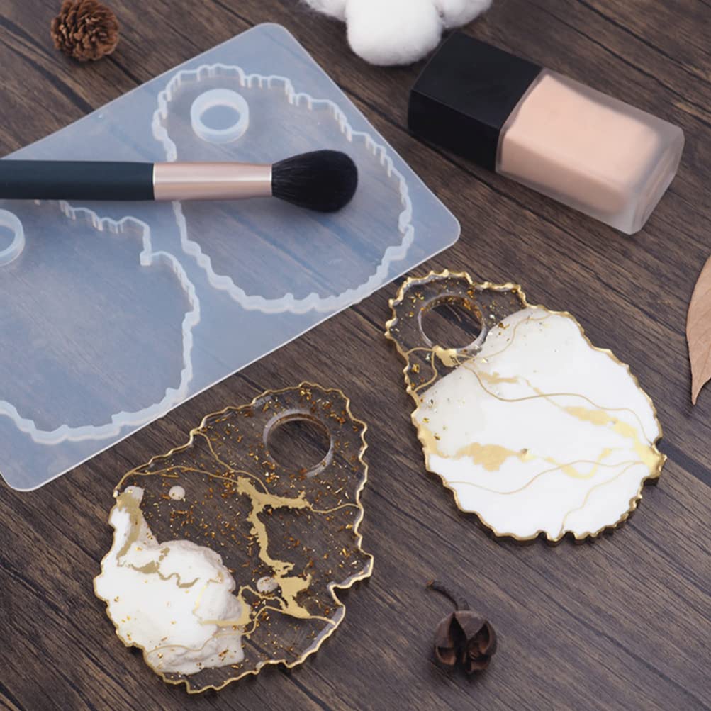 Premium Resin Silicone Makeup Palette Molds - DIY Artist Paint Palette & Agate Coaster Silicone Molds for Epoxy Resin Crafts, Nail Art Polish Holder - Perfect for Makeup Artists, Nail Technicians & Resin Art Projects