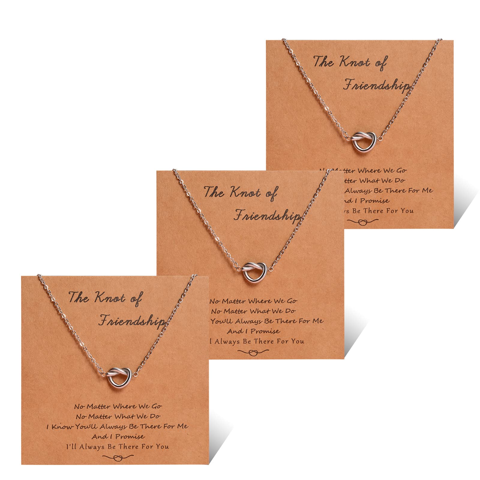 Best Friend Necklaces Set - 2/3/4 Pcs Forever Love Knot, Infinity, Heart, Sun & Butterfly Matching Jewelry for Women | Sister Proposal Gift | Long Distance Friendship, Pinky Promise Keepsake | Perfect for Birthdays, Anniversaries & BFF Gifts