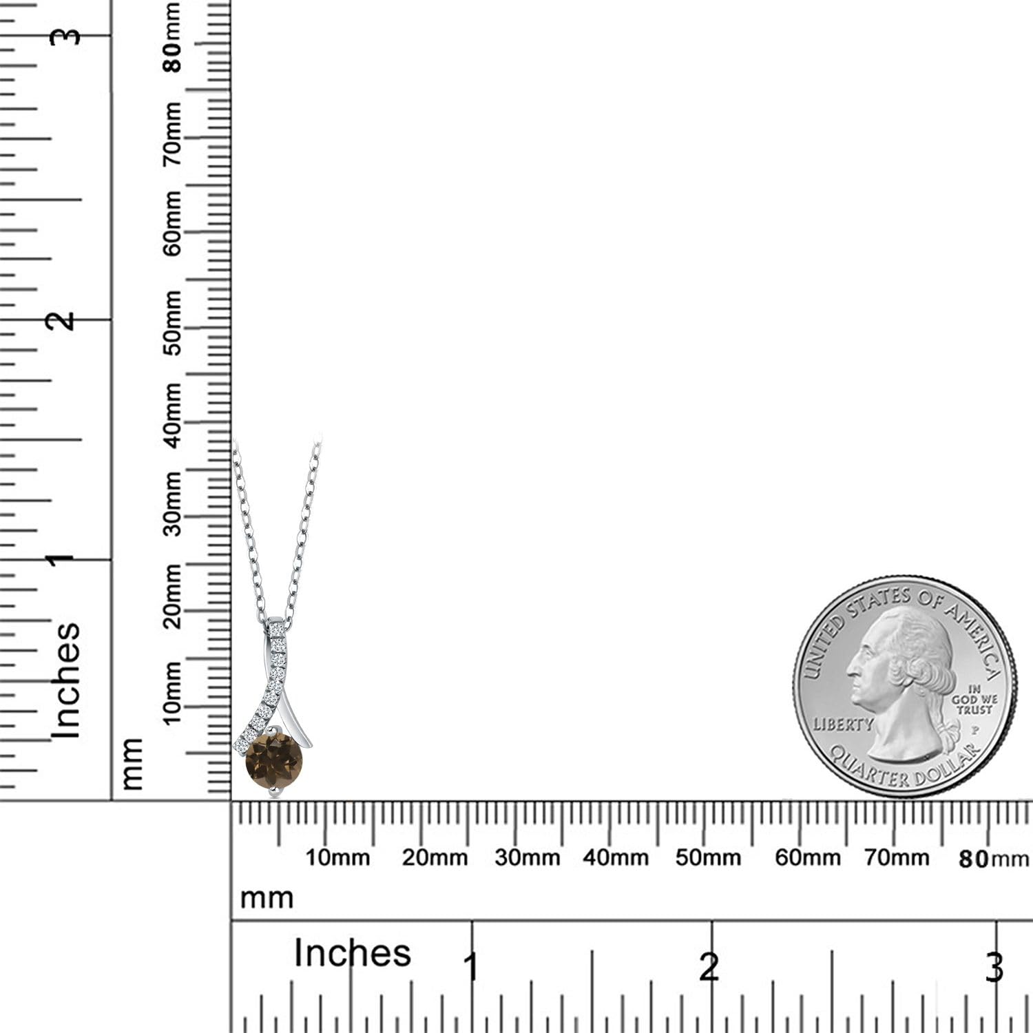 Gem Stone King 925 Sterling Silver 6MM Round Birthstone Pendant Necklace for Women - 18 Inch Chain - Perfect Gift for Birthday, Anniversary & Mother's Day