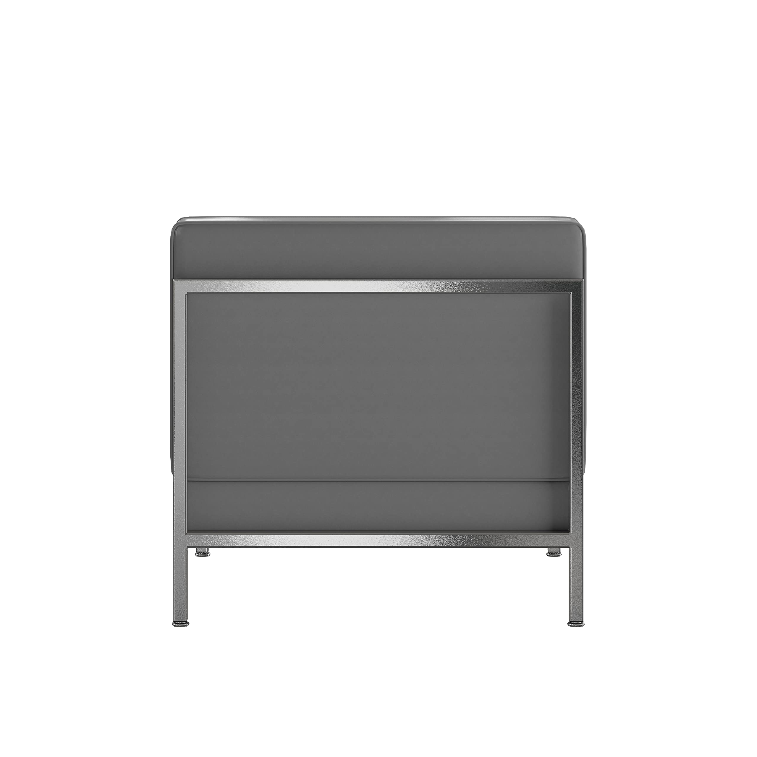 Flash Furniture Hercules Series Contemporary Gray Leathersoft Middle Chair - Ergonomic Office Chair for Home & Work, Comfortable Desk Chair for Long Hours Sitting