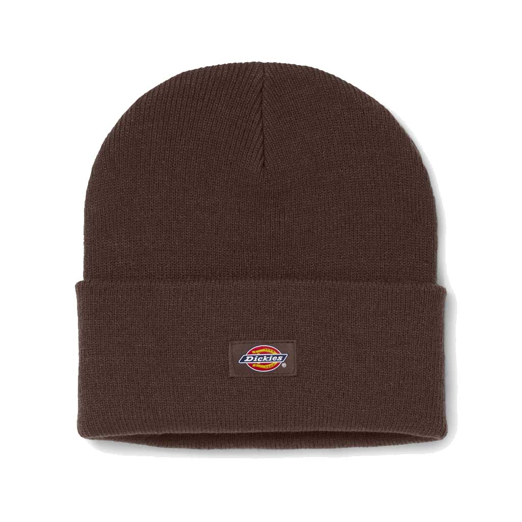 Dickies Acrylic Cuffed Beanie Hat for Men & Women - Warm Winter Skull Cap in Chocolate Brown - Perfect for Skiing, Snowboarding & Outdoor Activities