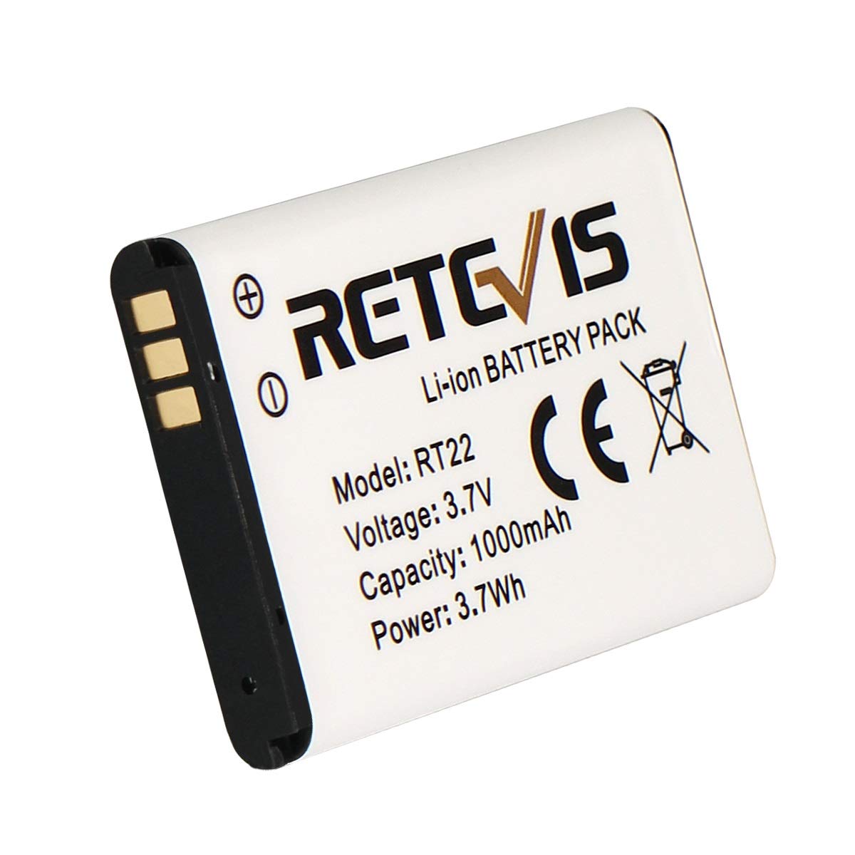 Original Retevis RT22 RT22S RT15 RT19 Walkie Talkies Replacement Battery - 3.7V 1000mAh Li-ion Battery Pack (5 Pack) Compatible with RT22/RT22S/RT15/RT19/WLN/KD-C1 Two-Way Radios - Perfect for Outdoor Adventures, Construction Sites & Emergency Communication
