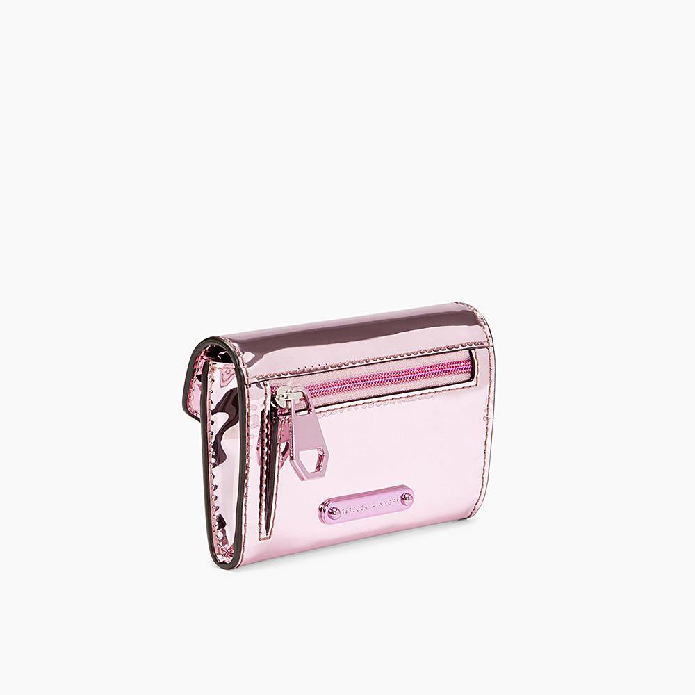 Pink Bi-Fold Snap Wallet for Men & Women - Slim RFID Blocking Leather Wallet for Everyday Use & Travel