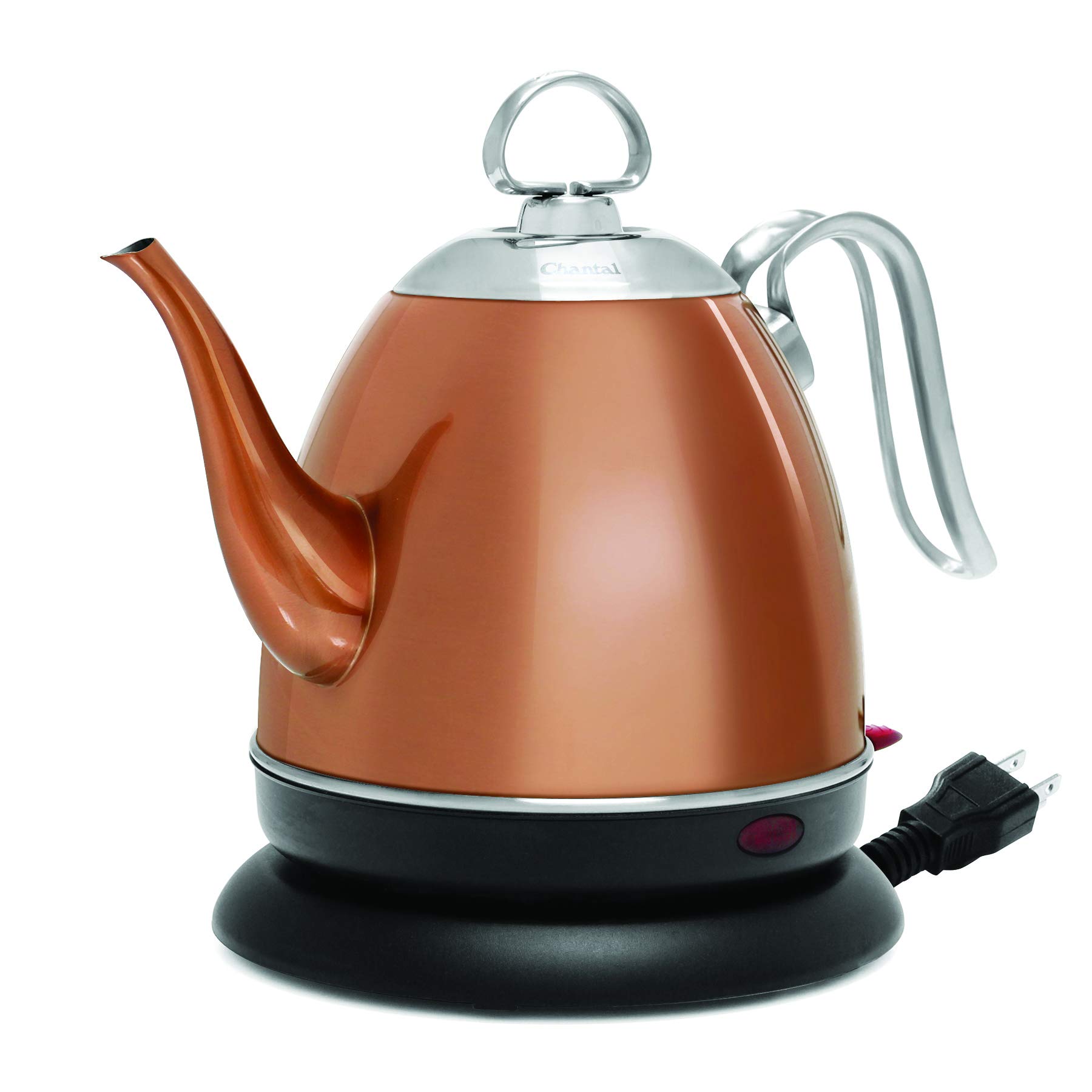 Chantal Mia 32 oz Electric Kettle - Fast Boiling, Auto Shut-Off, Copper Finish - Perfect for Tea, Coffee & Office Use