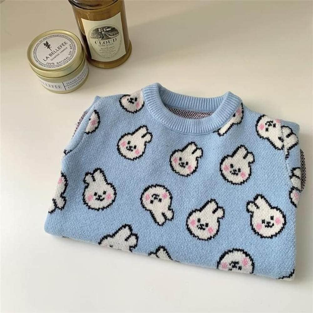 Adorable Rabbit Cartoon Pet Sweater - Cute Cat & Small Dog Clothes for Winter Warmth | Perfect for Indoor Cozy Wear & Outdoor Walks