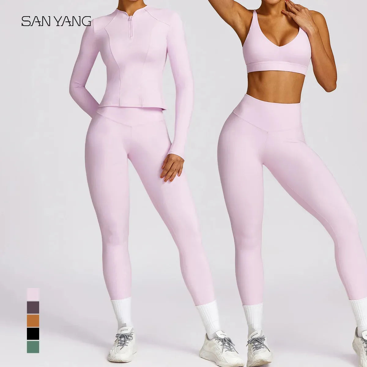 Women's 2-Piece Yoga Set - Short Sleeve Sports Bra & High Waist Gym Leggings - Workout Outfit for Fitness, Yoga & Activewear | Perfect for Gym, Running & Home Exercise