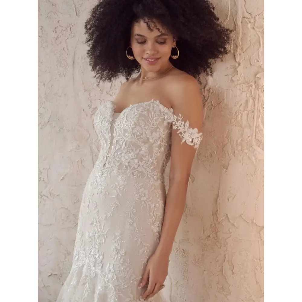 Maggie Sottero Lennon Cap Sleeve Wedding Dress - Elegant Lace Bridal Gown for Church Ceremony & Romantic Outdoor Weddings
