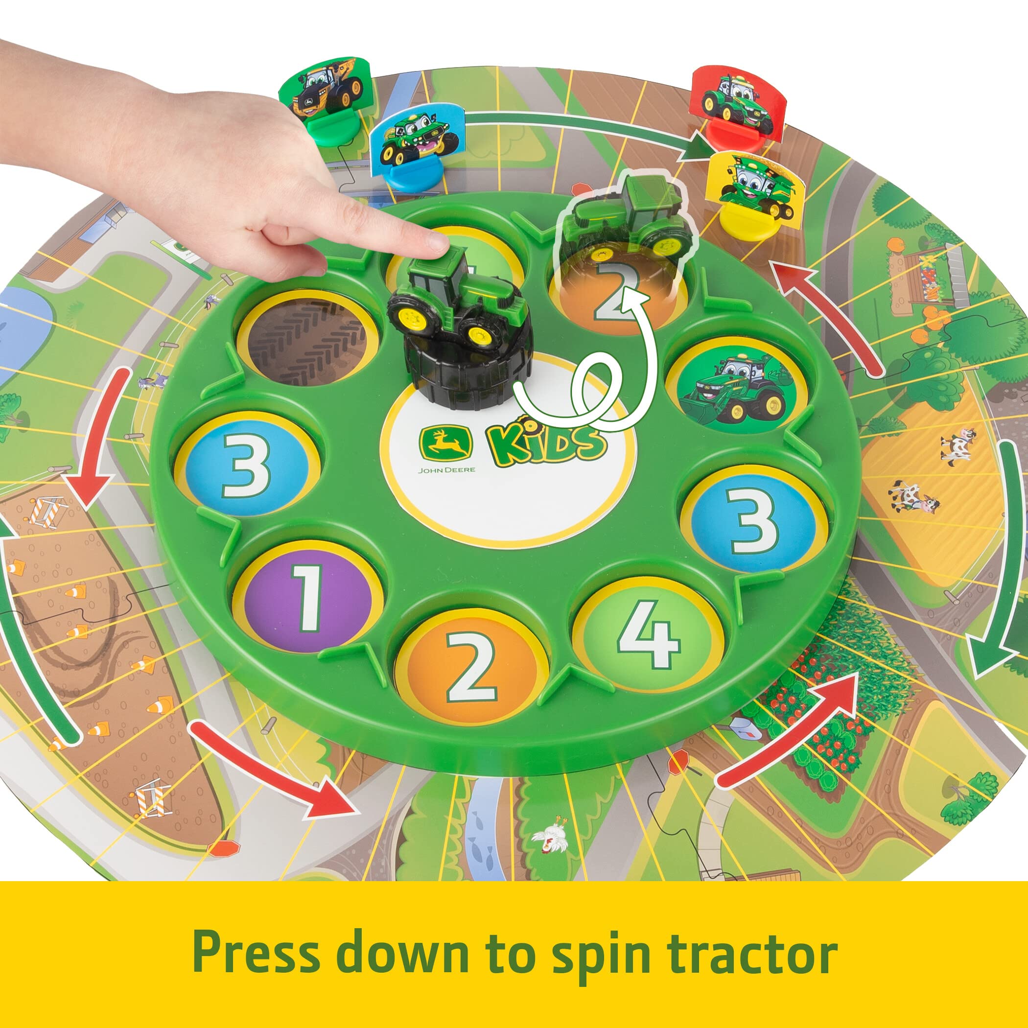 John Deere Go Johnny Go Cooperative Farming Board Game - Fun Family Game Night for Kids Ages 5+ | Educational Farm Toy & Strategy Game for Indoor Play, Birthday Parties & Classroom Activities