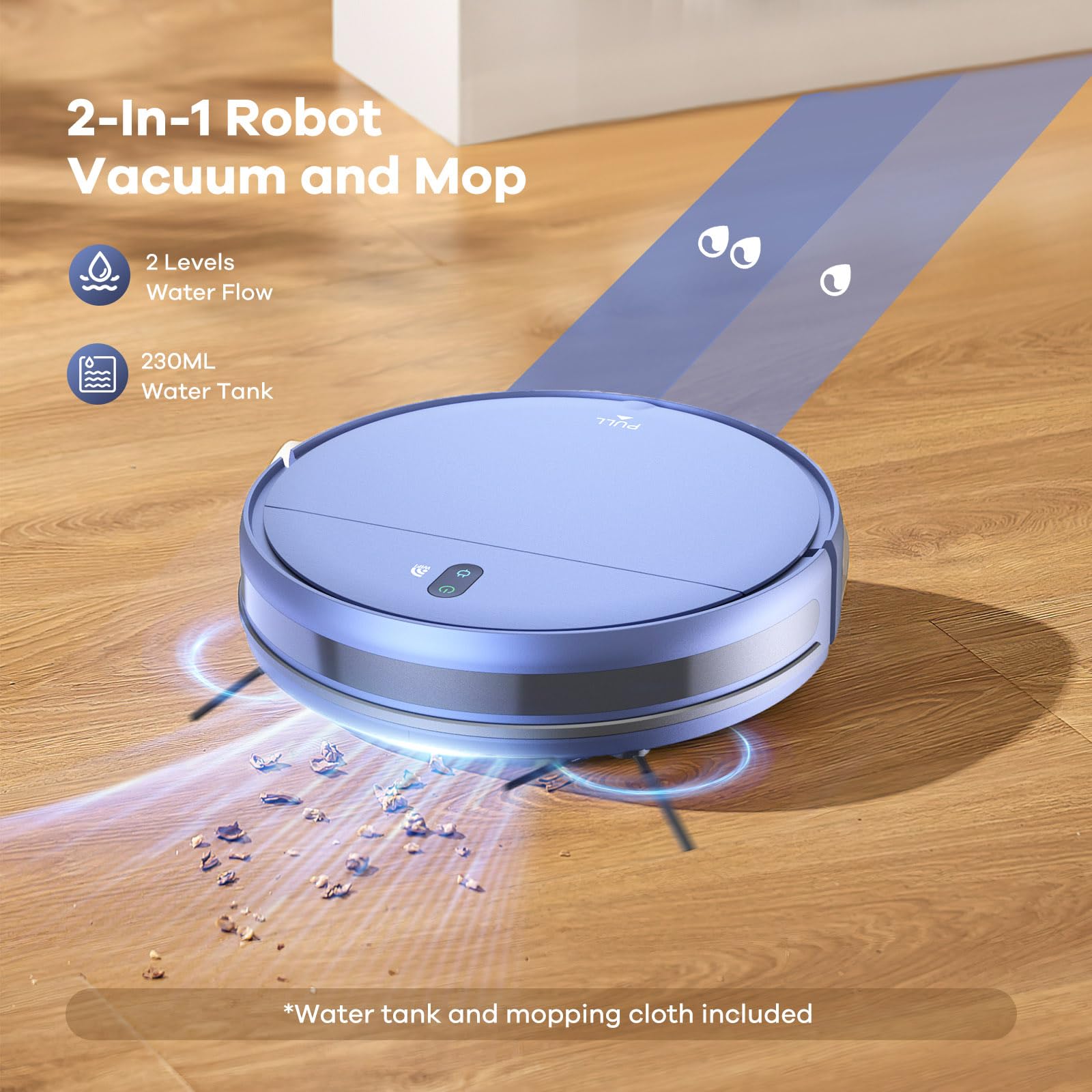 ZCWA 2-in-1 Robot Vacuum and Mop Combo with WiFi/App Control, Self-Charging, Smart Scheduling - Perfect for Hard Floors, Pet Hair & Low Pile Carpets - Ideal for Home Cleaning, Office & Pet Owners