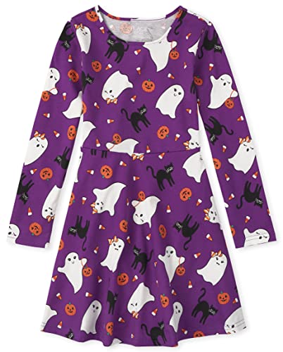 Purple Ghost Pumpkin Black Cat