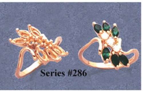 Solid Sterling Silver or 14kt Gold Marquise Cluster Ring Blank - Size 7 Pre-Notched Shank Setting (163 286/143 286) for Jewelry Making & DIY Engagement Rings