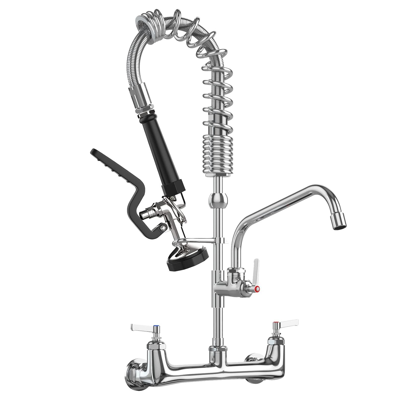 Commercial Wall Mount Kitchen Sink Faucet with Sprayer - 21