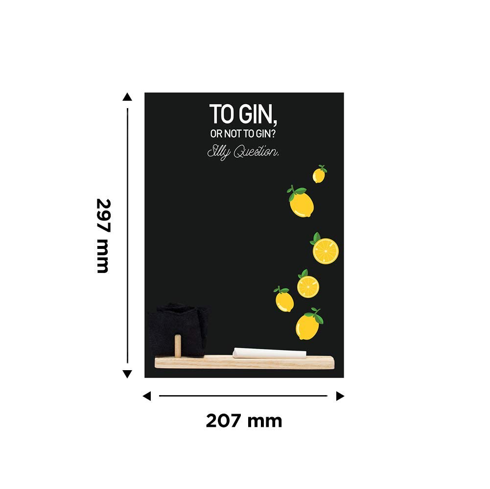 Small Black Chalkboard with Tray - Wooden Memo Board Includes Chalk & Felt Eraser (29.7x20.7x1cm) - Perfect for Kitchen, Office, or Classroom Organization