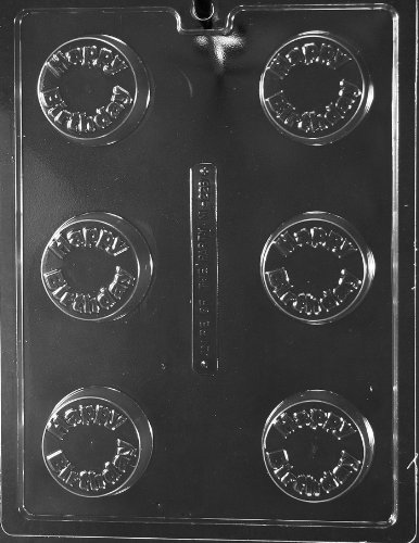 Happy Birthday Chocolate Cookie Mold - M226 - Includes Melting & Chocolate Molding Instructions - Perfect for DIY Baking, Party Favors, and Holiday Treats