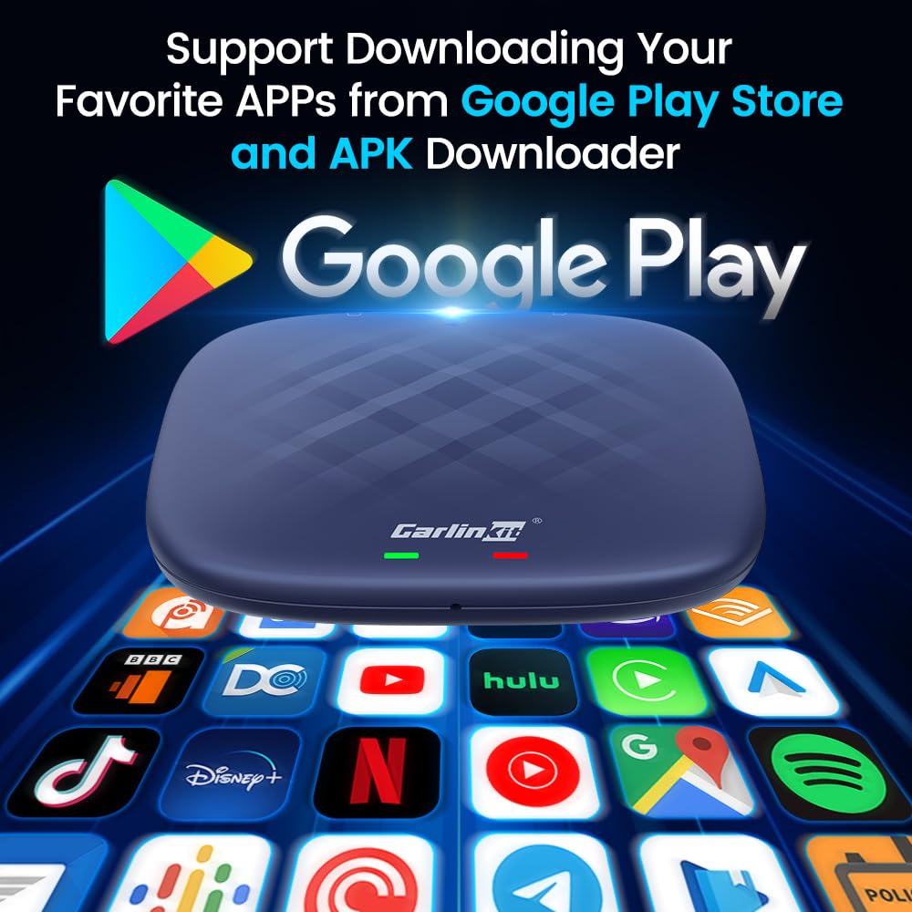 Carlinkit Tbox Plus Android 13.0 CarPlay Box - 8GB RAM 128GB Storage, 8-Core AI Box Adapter for Wired CarPlay - Supports Netflix, YouTube, Hulu Streaming & Online Upgrade - Perfect for In-Car Entertainment & Long Road Trips