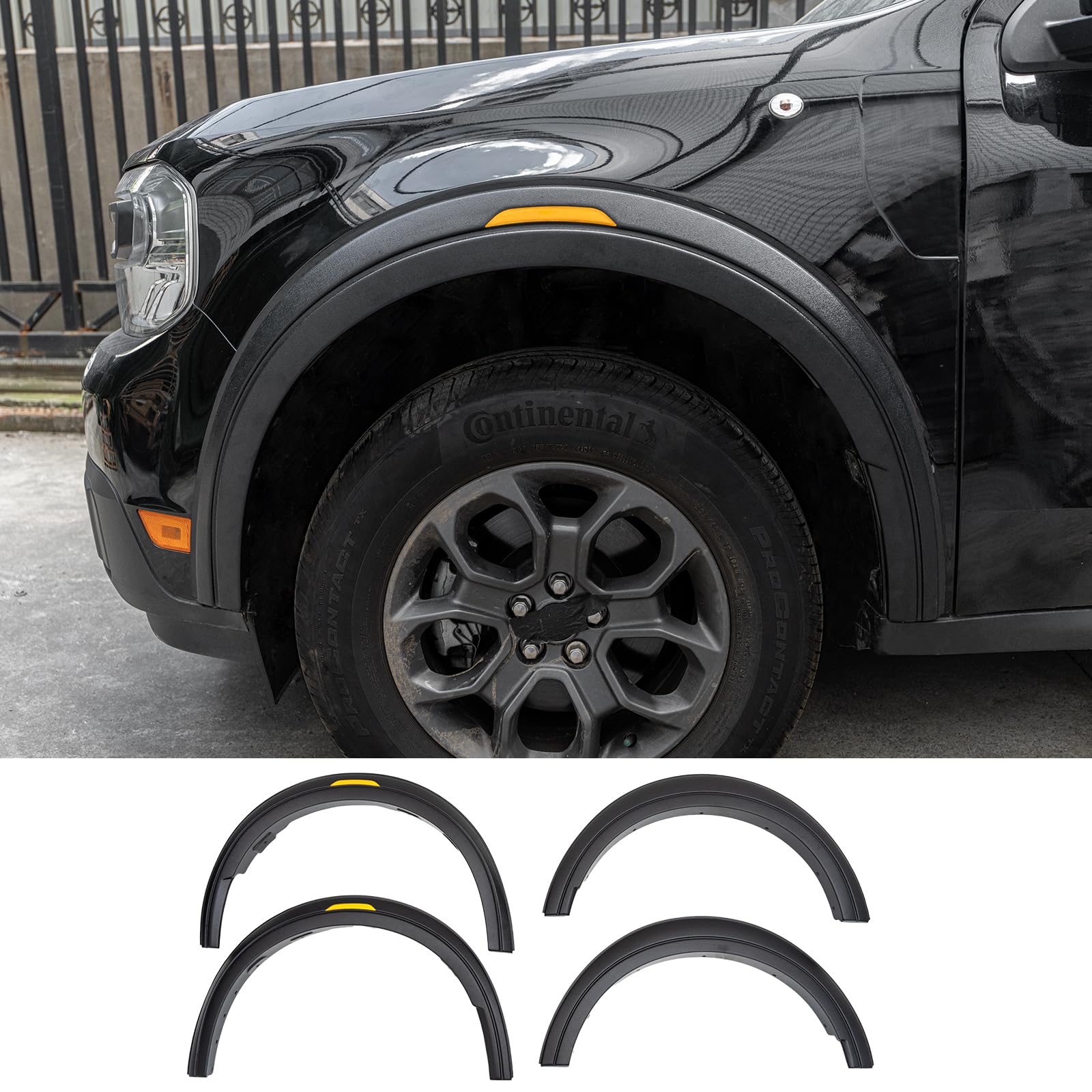 2022-2025 Ford Maverick Fender Flares - Front & Rear Wheel Arch Protector (4PC Set) | No-Drill Installation | Durable Fender Trim Accessories | Perfect for Off-Roading & Truck Customization