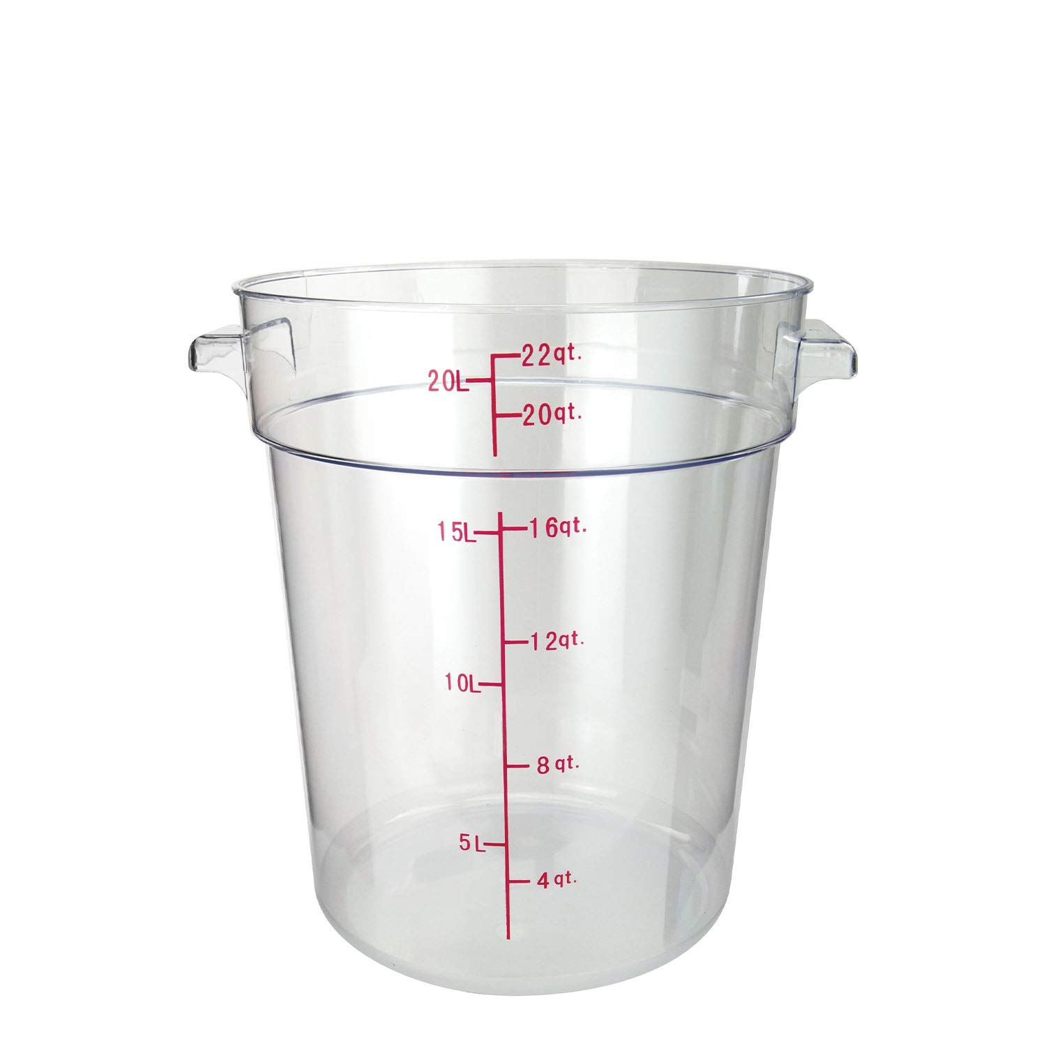 Tiger Chef 22 Quart Commercial Grade Clear Polycarbonate Food Storage Containers with Lids - Durable Round Bins for Restaurant, Bakery, Catering & Home Kitchen Organization