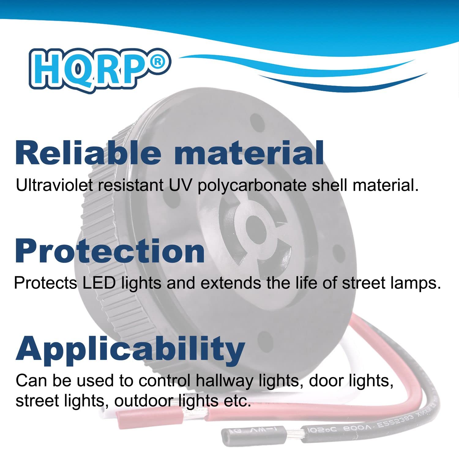 HQRP 2-Pack Photocell Sensor 3-Pin Receptacle Switch Socket - Dusk to Dawn Outdoor Twist Lock Plug for LED Flood, Garden & Street Lights | Weatherproof Light Control for Patio, Yard & Commercial Lighting