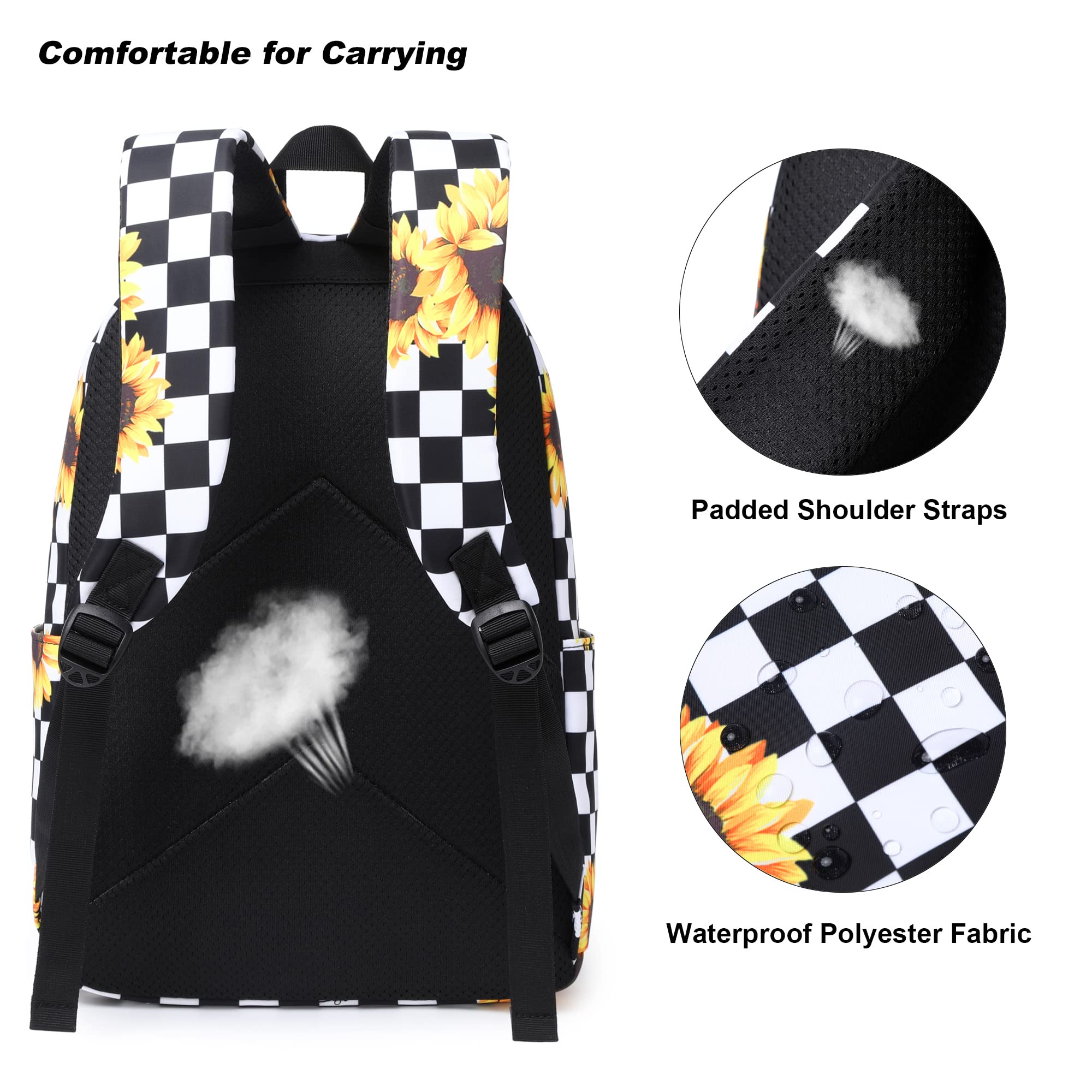 Girls School Backpack Set for Teens - Waterproof Bookbag with Lunch Box & Pencil Case - Perfect for School, Travel, and Daily Use