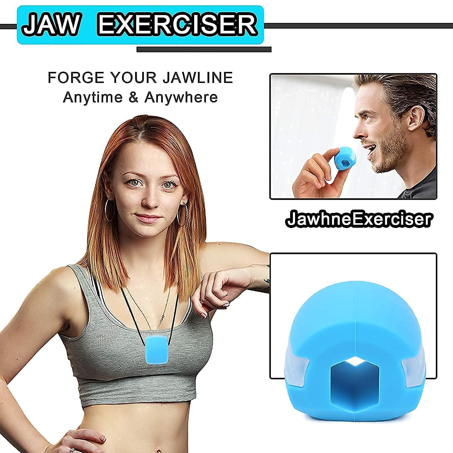 Navya Export Jawline Exerciser for Women - Reduce Face & Neck Fat, Double Chin Slimmer with Jade Roller | Facial Toning Device for Defined Jawline | Perfect for Home Workouts & Beauty Routine