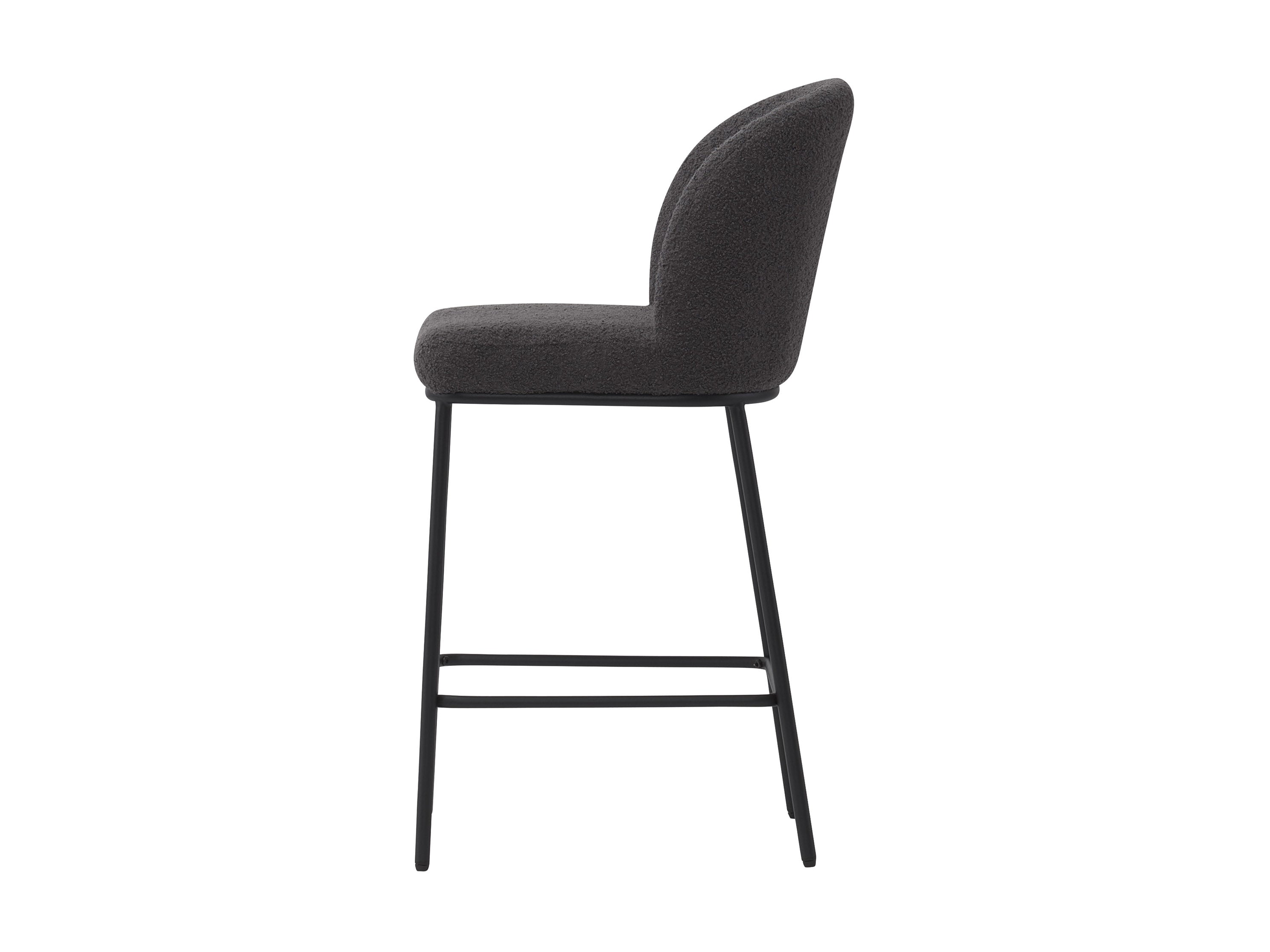 Luxury Grey Boucle Bar Stools Set of 2 - Modern Counter Height Stools for Kitchen Island, Breakfast Bar & Home Decor