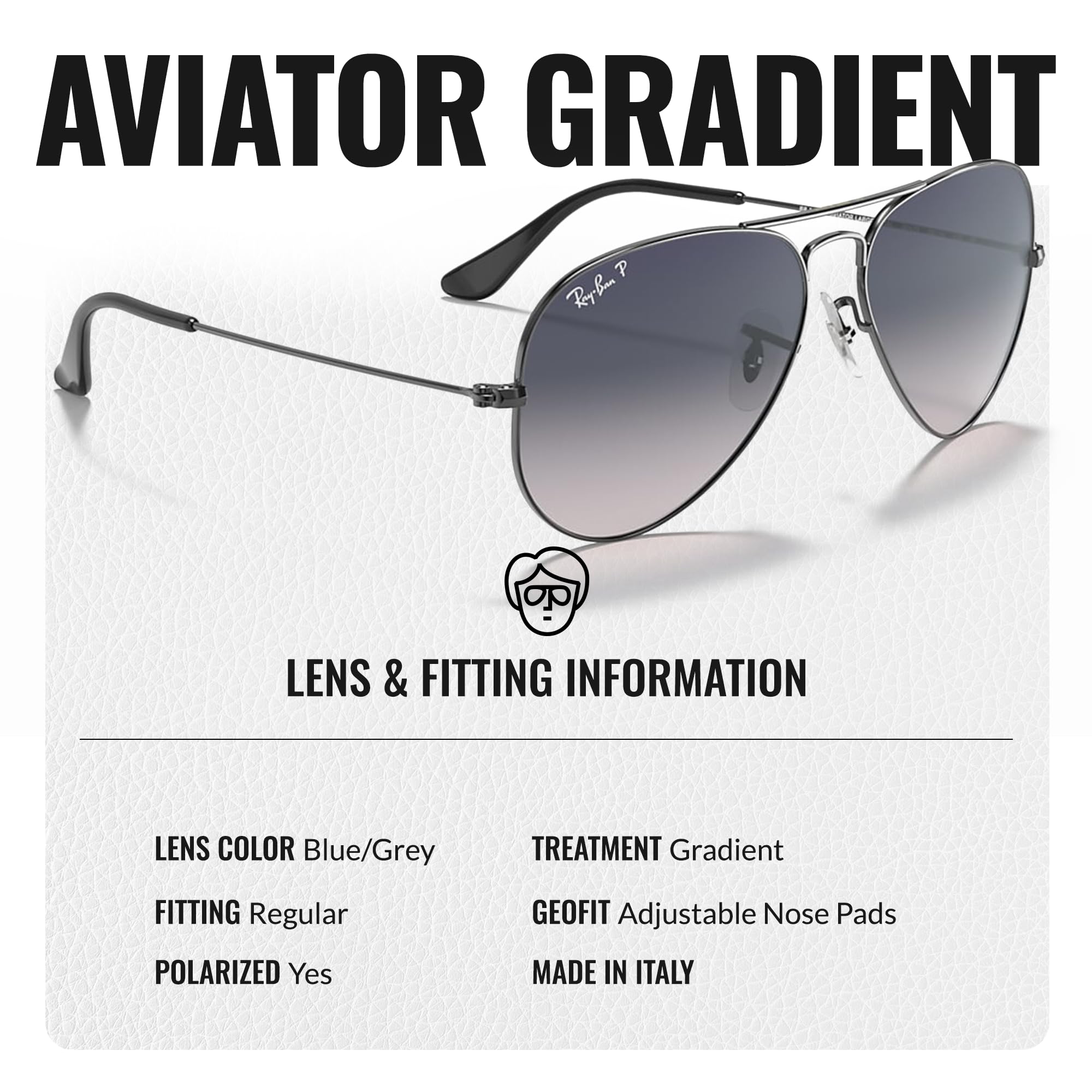 Ray-Ban RB3025 Classic Gradient Aviator Sunglasses with Eyewear Kit - Adjustable Nose Pads & UV Protection - Retro Style for Men & Women - Perfect for Driving, Travel, and Outdoor Activities