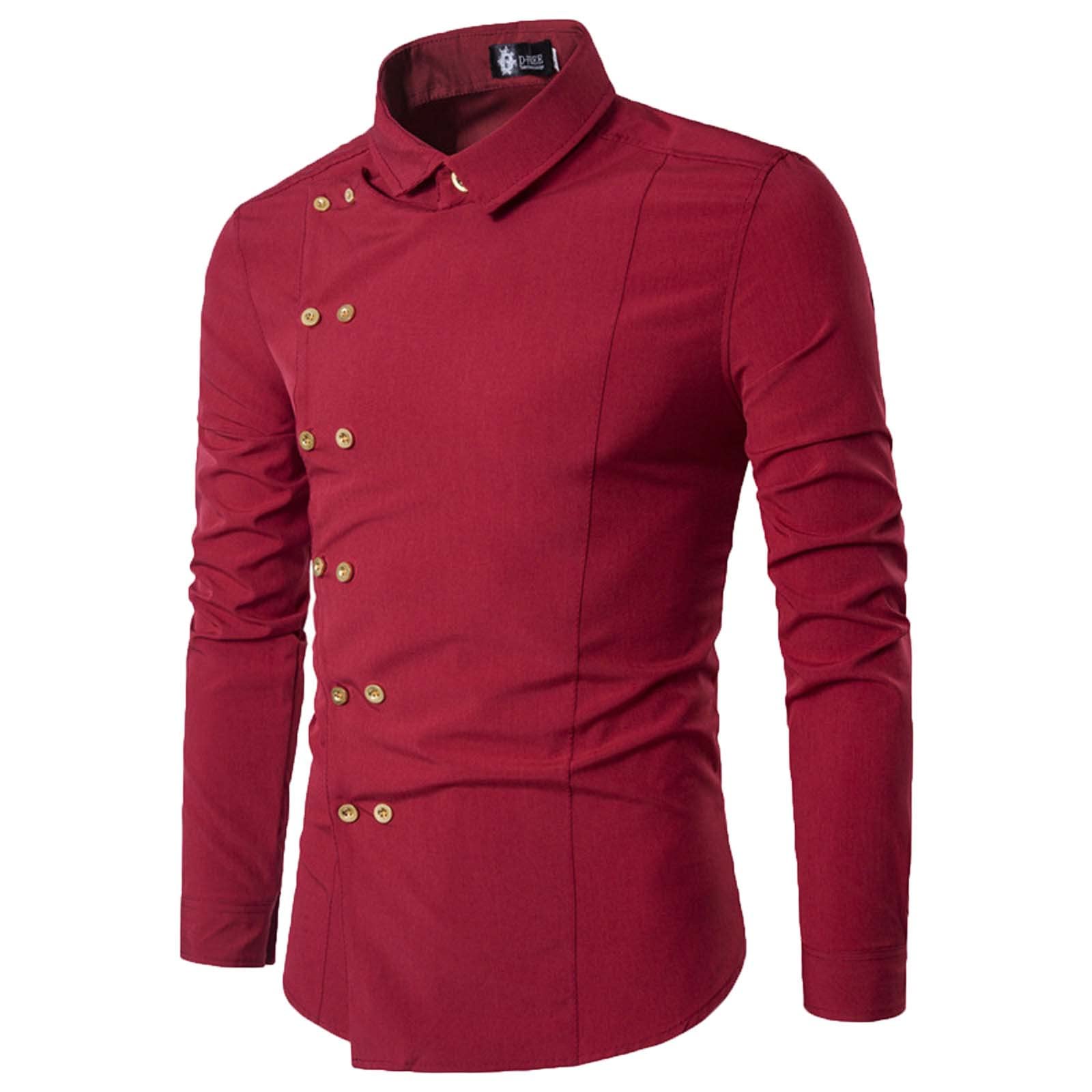 Stylish Double Breasted Western Shirts for Men - Slim Fit Casual Button Down Shirt with Turn-Down Collar & Long Sleeves | Perfect for Cowboy Rides, Country Music Festivals & Western-Themed Events