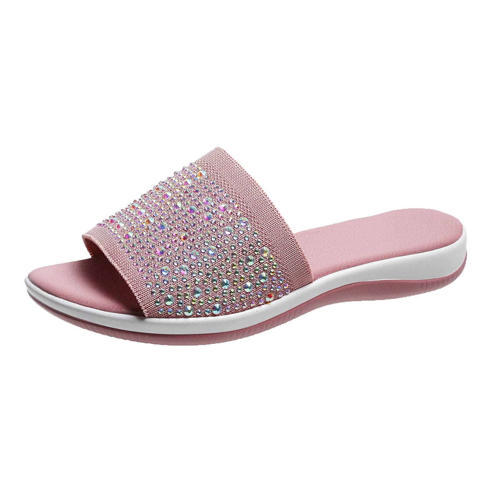 Sexy Women's Platform Sandals with Rhinestones - Breathable Solid Color Fashion Sandals for Summer | Perfect for Beach, Party & Casual Outfits