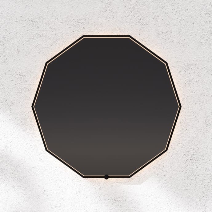 30 Inch LED Lighted Mirror with Black Frame - Oxygen Deca 3 1002 15 Modern Bathroom Vanity Mirror for Makeup & Shaving | Perfect for Bedroom, Dressing Room & Salon