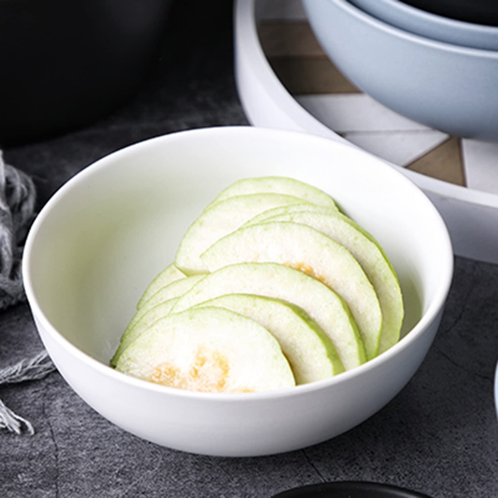 Premium Ceramic Ramen Bowl - Deep Rice Noodle Bowl for Soup, Cereal & Pasta - Microwave & Dishwasher Safe - 3 Stylish Colors - Perfect for Home, Office & Restaurant Use