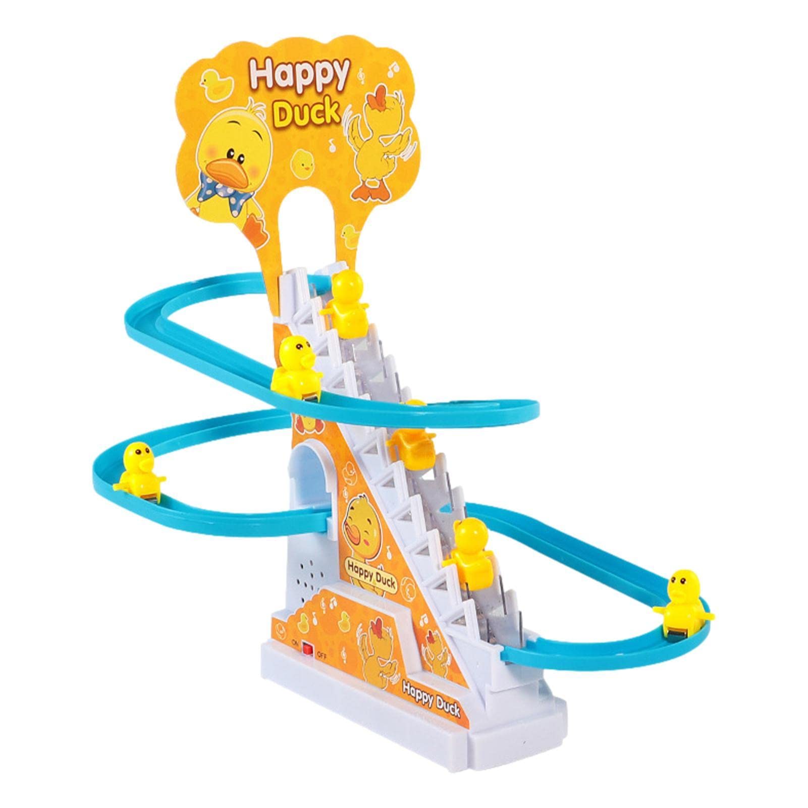 Duck Slide Stairs Climbing Toy for Kids - LED Light & Music Indoor Play Set with Assembling Tracks - Fun Educational Home Decor for Toddlers (Perfect for Birthday Gifts & Playroom Activities)