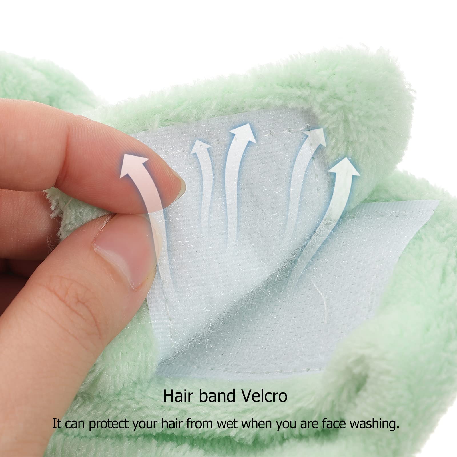 Lurrose Adjustable Mint Green Cartoon Hair Band for Women - Soft Spa Headband for Makeup, Face Washing & Shower - Cute Hair Accessories for Skincare, Beauty & Relaxation at Home