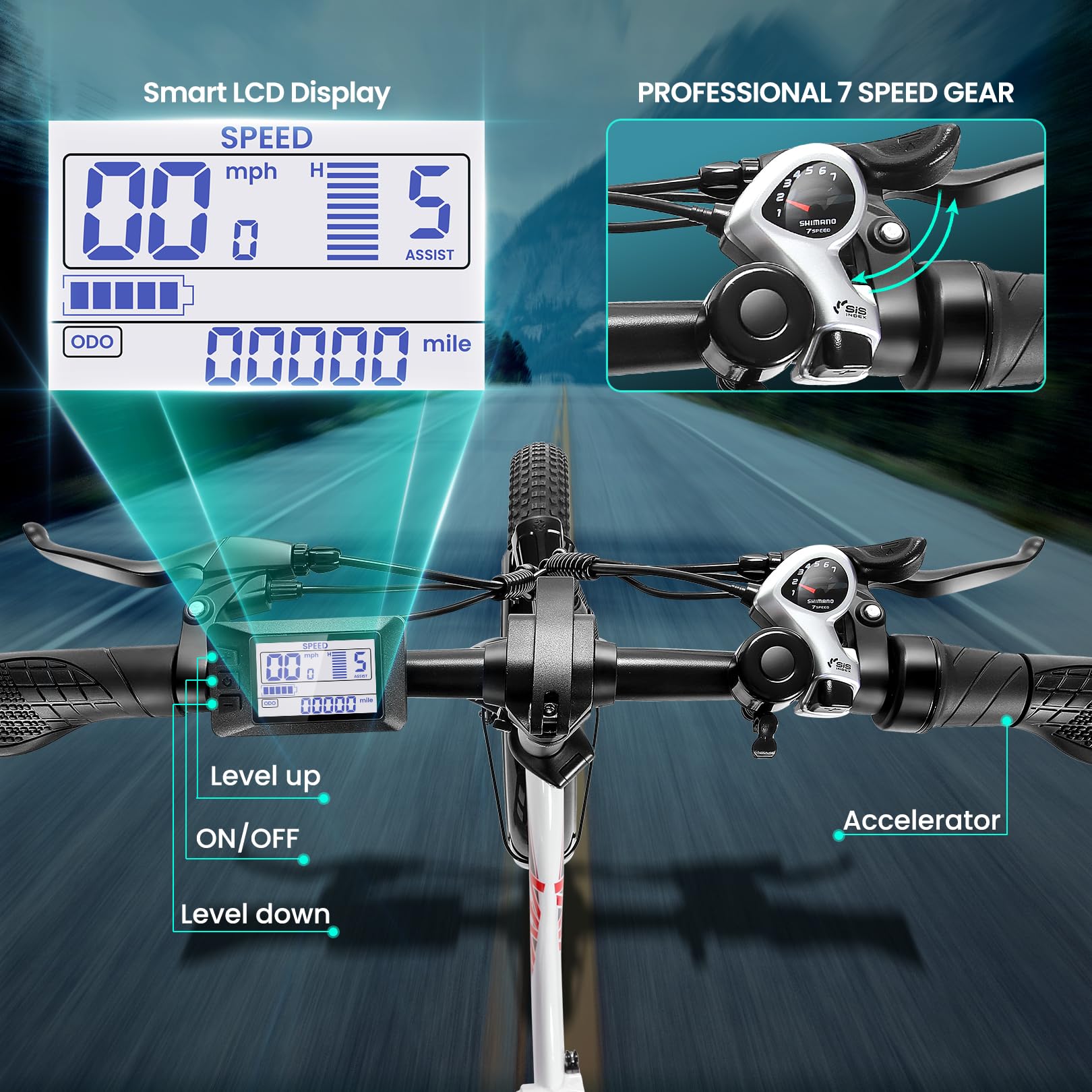 **Vivi 900W Peak 48V Electric Bike - 20