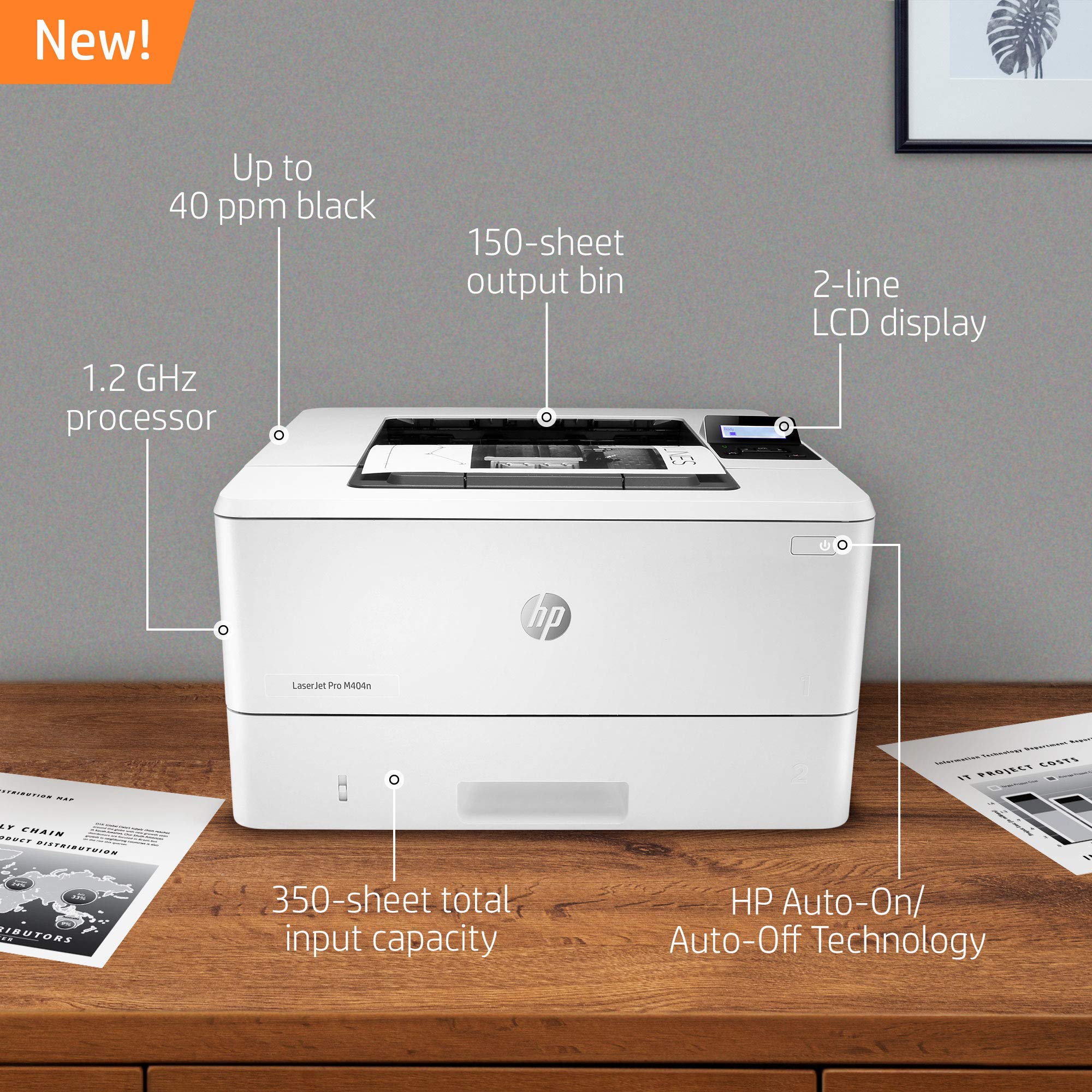 Refurbished HP LaserJet Pro M404n Monochrome Laser Printer - Fast & Reliable Office Printing | Ideal for Home Office, Small Business & High-Volume Documents