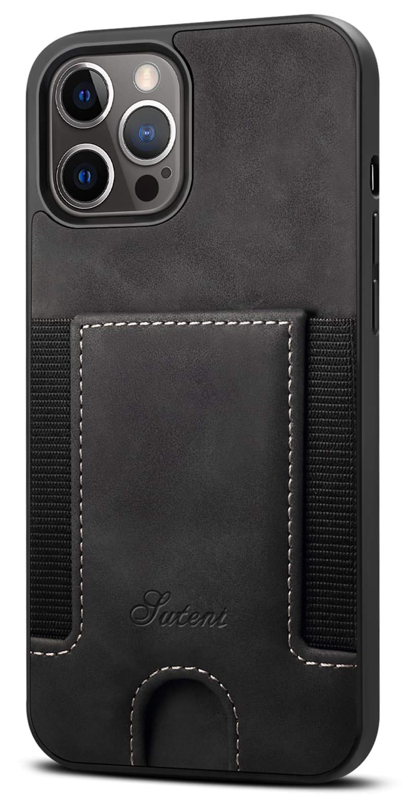 SINIANL Leather Wallet Case for iPhone 12/12 Pro (6.1 inch) - RFID Blocking Card Holder with Money Pocket | Slim Protective Back Cover | Perfect for Daily Commute, Travel & Business Use (2020 Model, Black)