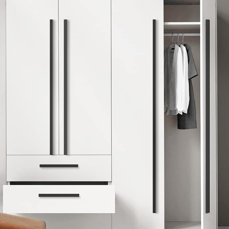 10 Pack Black L-Shaped Kitchen Cabinet Pulls - 11.81 Inch Dresser Drawer Handles with Cross Sections - Perfect for Kitchen Remodeling, Bathroom Vanities & Furniture Upgrades