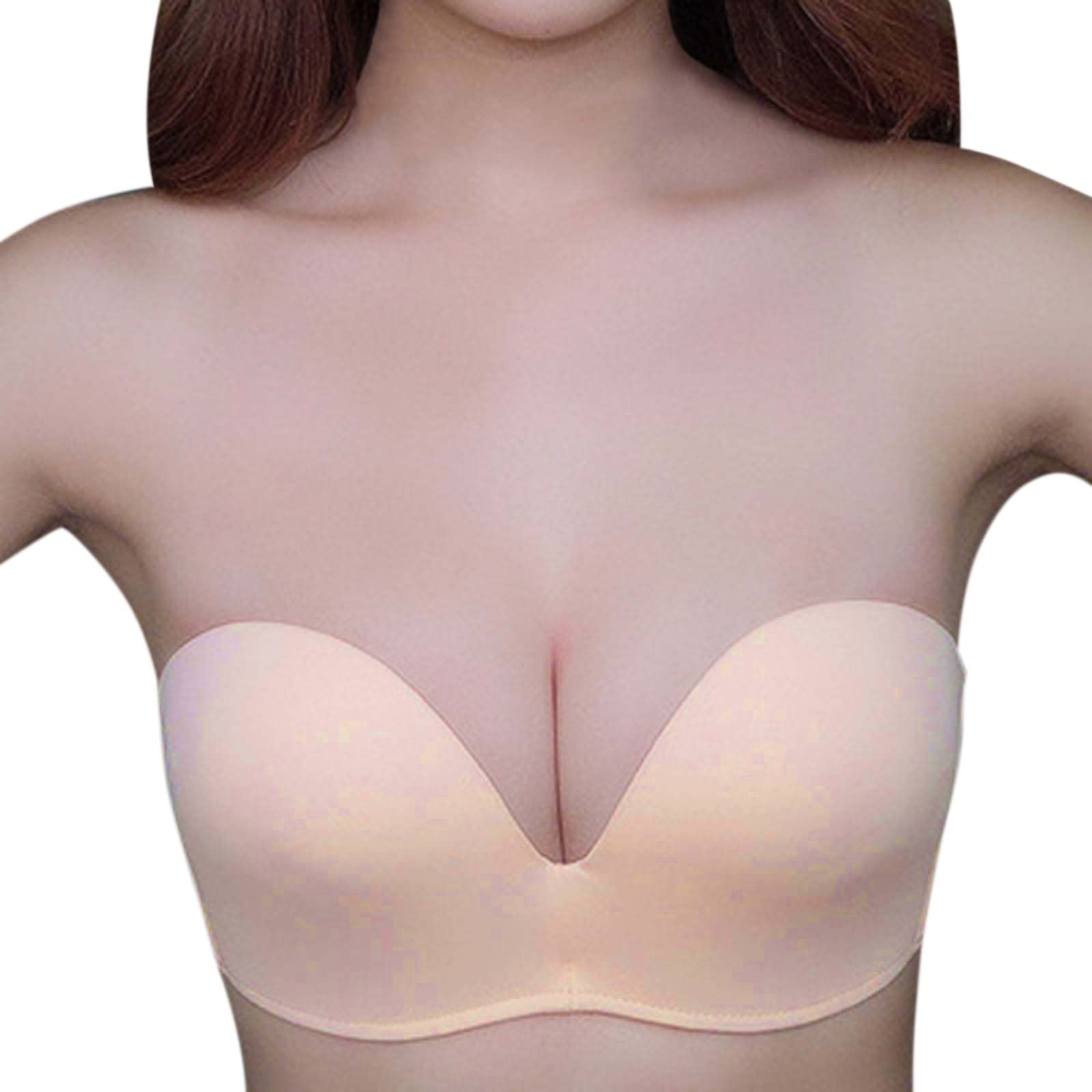 Strapless Push Up Bra for Women - Wireless Non-Slip Lift Bra with Upwings Support | Perfect for Evening Dresses, Tanks & Backless Outfits
