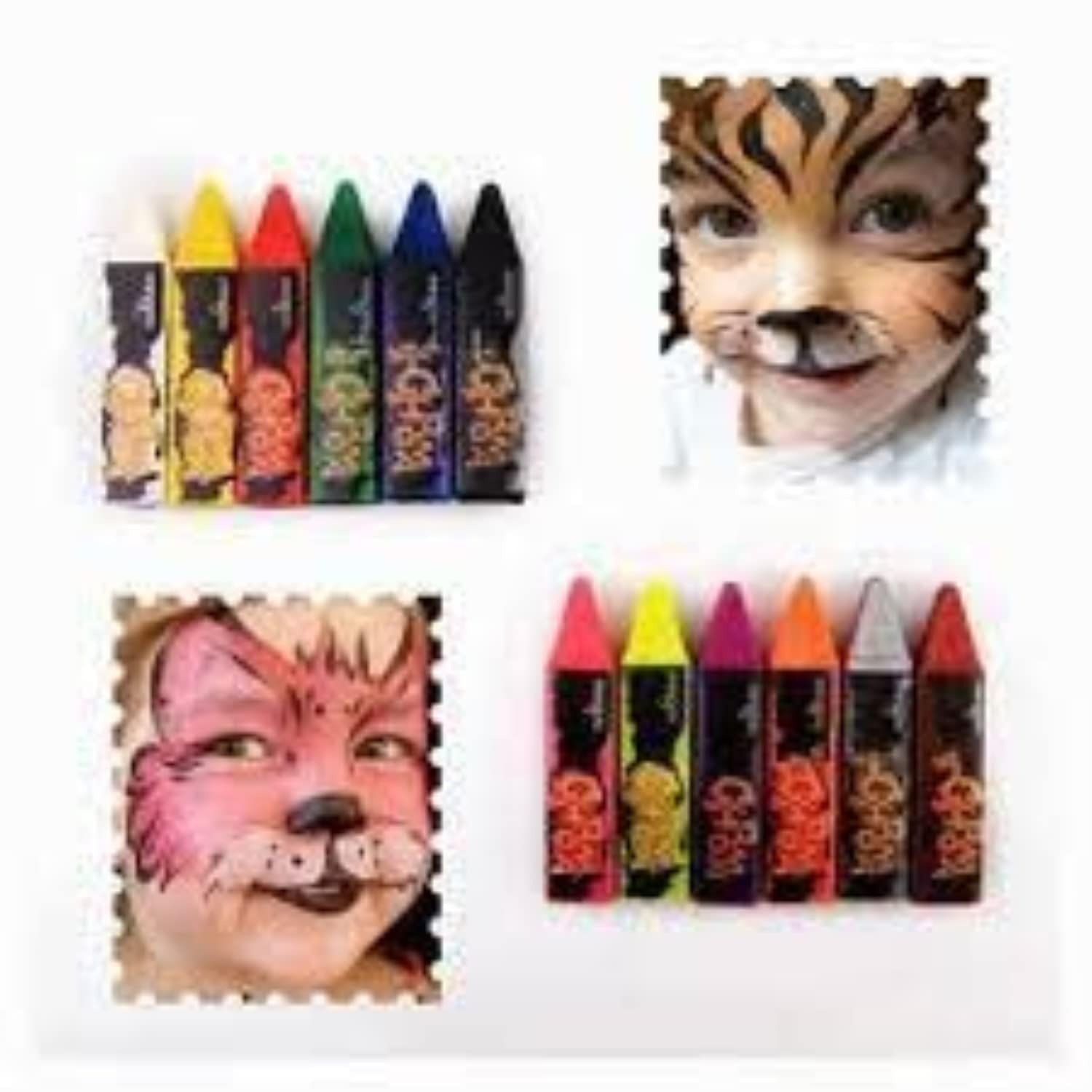 Non-Toxic GS Body Paint Crayons - 12 Pack Washable Face & Body Painting Kit for Halloween, Costume Parties & Festivals | Safe for Kids & Adults | Perfect for Face Painting, Cosplay & Creative Makeup